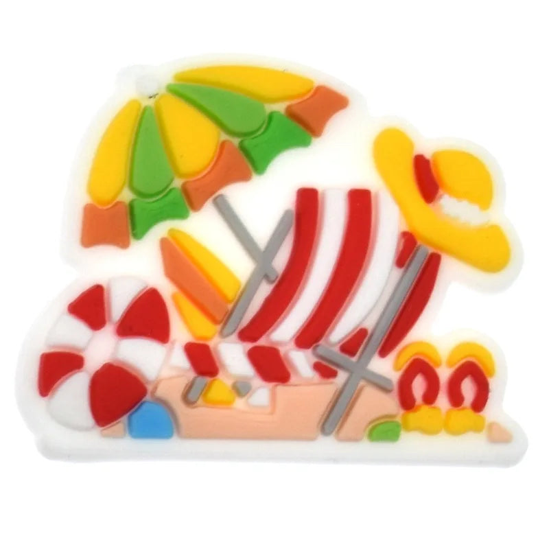 Trendy Summer Beach Shoe Charms Pins for Crocs - Fun Shoe Accessories & Decorations for Kids & Adults - Perfect for Christmas Parties, Beach Vacations & Everyday Wear