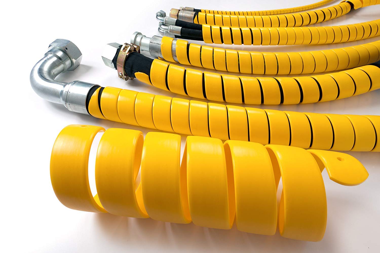 3 Inch Heavy Duty HDPE Spiral Cable Sleeve - Flexible Plastic Wire Hose Protector (10ft, Yellow) | for Automotive Wiring, Home Theater Cables & Office Cord Management