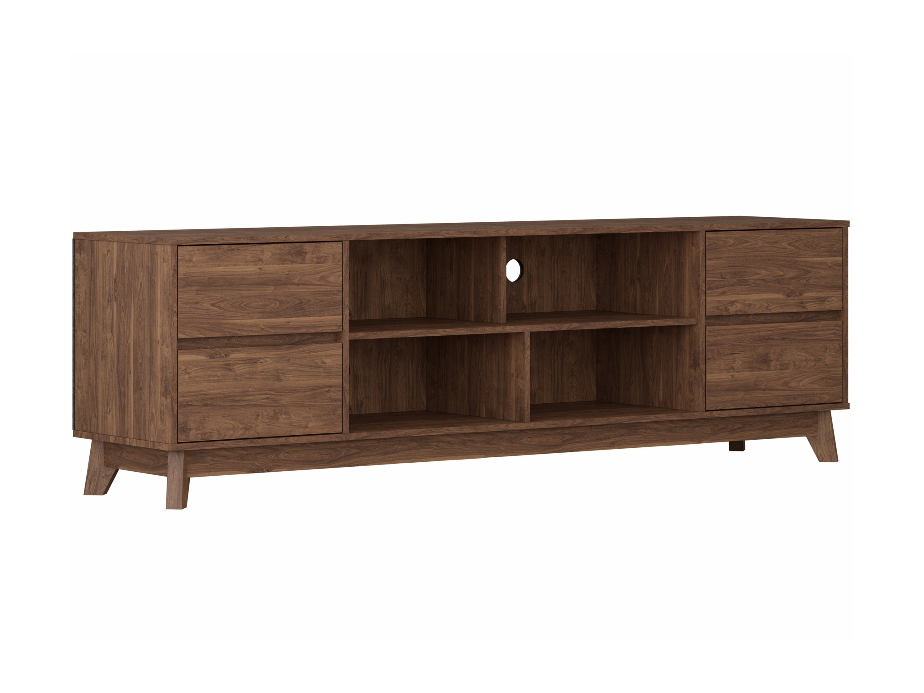 Modern Brown TV Stand for TVs up to 85 Inches - Sturdy Entertainment Center with Storage Shelves for Living Room, Bedroom, or Home Theater Setup