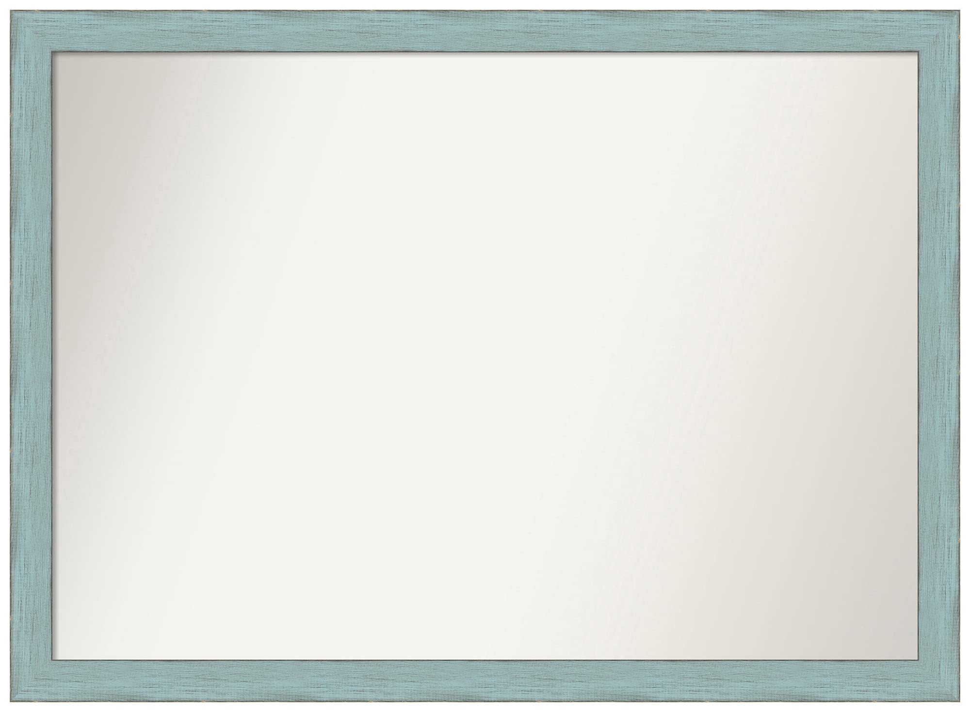 Amanti Art Sky Blue Rustic Wood Frame Non-Beveled Wall Mirror - 24.25 x 33.25 Inches Custom Size - Bathroom, Living Room, Bedroom Decor - Handmade Full Length Mirror for Home & Office