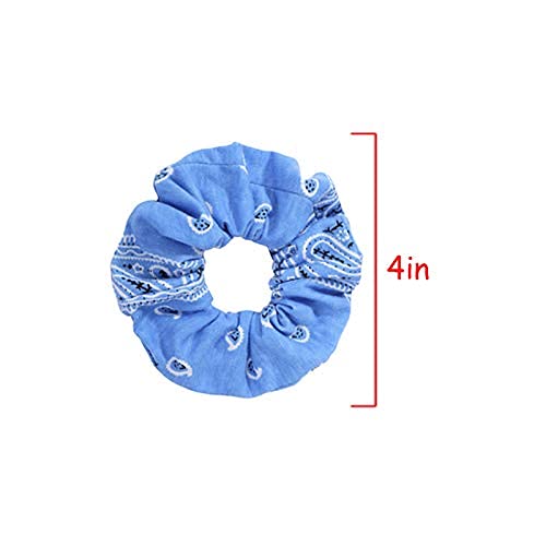 Shidara Bandana Print Scrunchies Hair Ties for Women - Soft Cotton Hair Bands & Elastics - 5 Piece Set - Perfect for Workouts, Yoga, and Everyday Styling