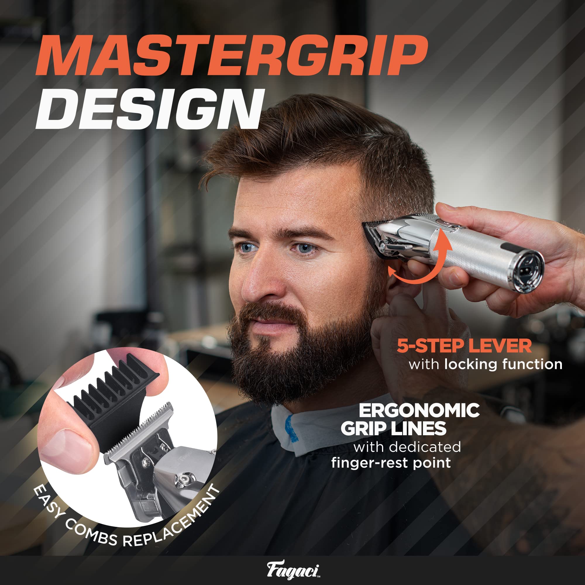 Professional Hair Clippers for Men - Cordless Barber Clippers & Trimmers Set with Turbo Power & Precise Cutting - Haircut Kit for Home & Salon Use - Perfect for Fades, Buzz Cuts & Styling
