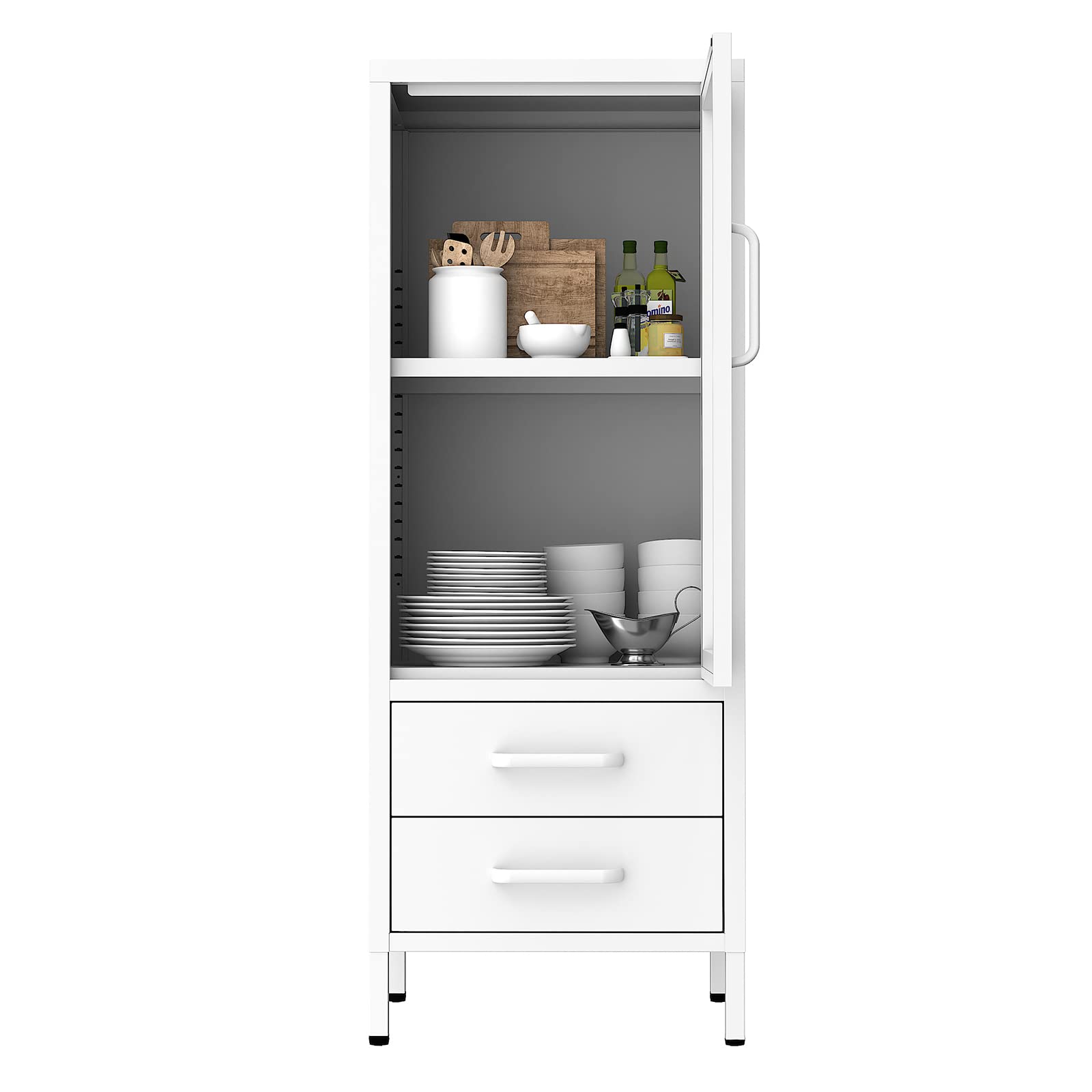 Metal Mesh Door Cabinet with Net Storage - Modern Living Room & Dining Room Sideboard for Stylish Home Organization