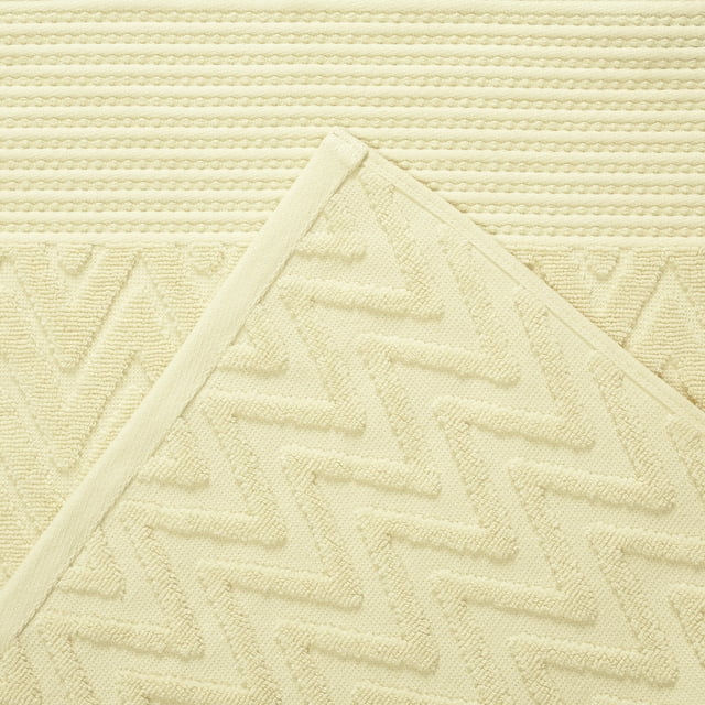 Premium 6-Piece Chevron Cotton Bath Towel Set - Soft, Absorbent & Quick-Drying - Perfect for Bathroom, Spa, Gym & Beach Use
