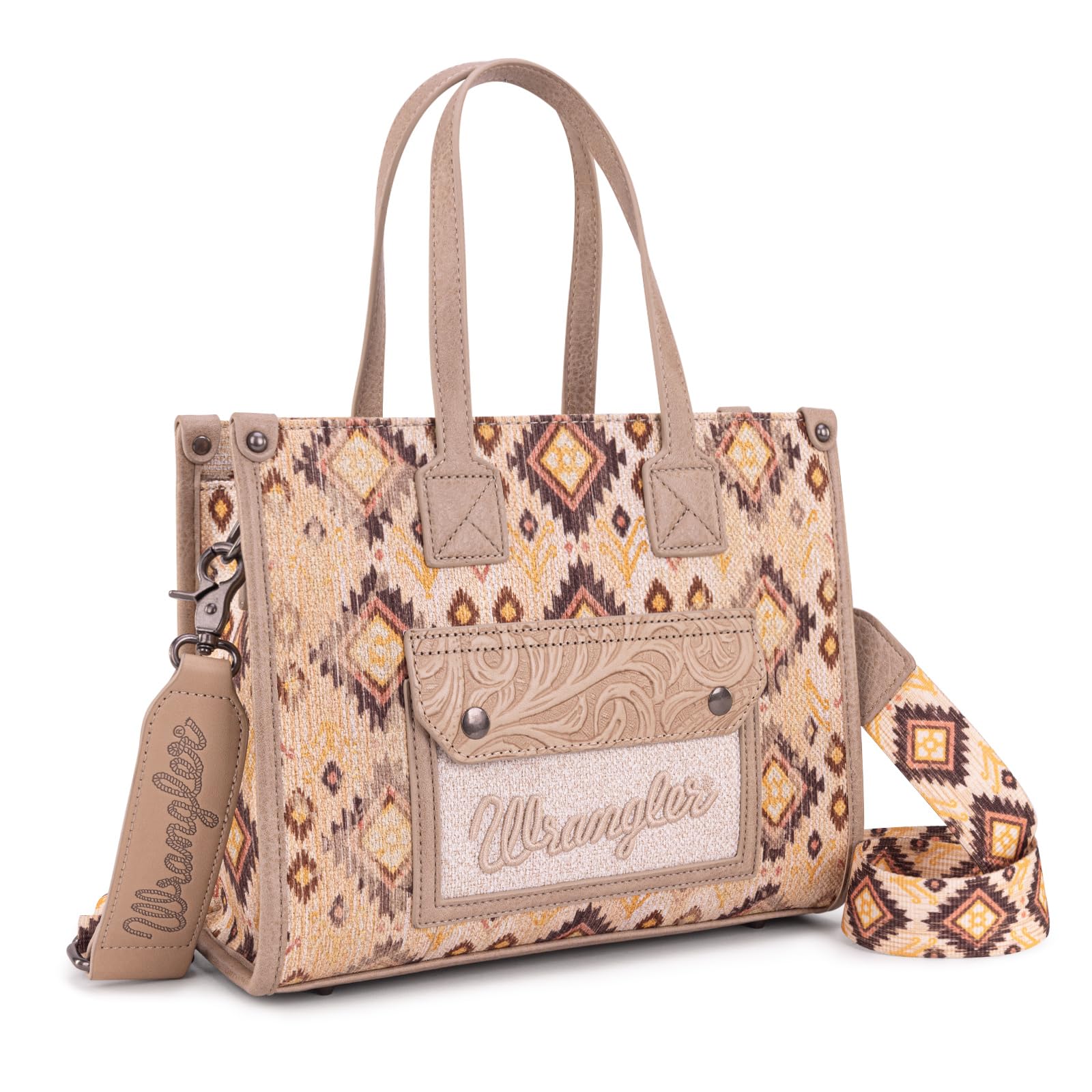 Montana West Wrangler Aztec Tote Bag for Women - Stylish Western Purse & Handbag for Everyday Use, Work, Travel & Shopping