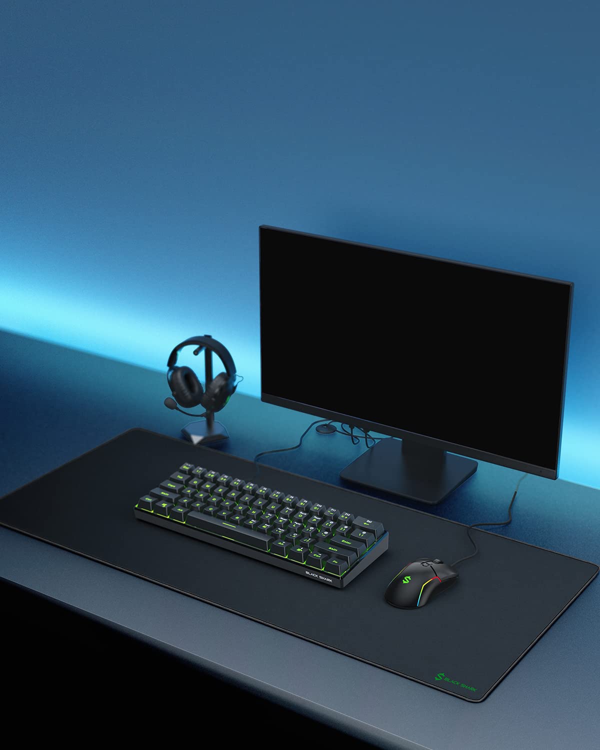 Black Shark Gaming Mouse Pad - Large Extended Desk Mat (35.4