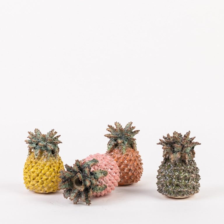 12cm Yellow Pineapple Bud Vase - Small Decorative Flower Vase for Home Decor, Wedding Centerpieces & Tropical Party Decorations