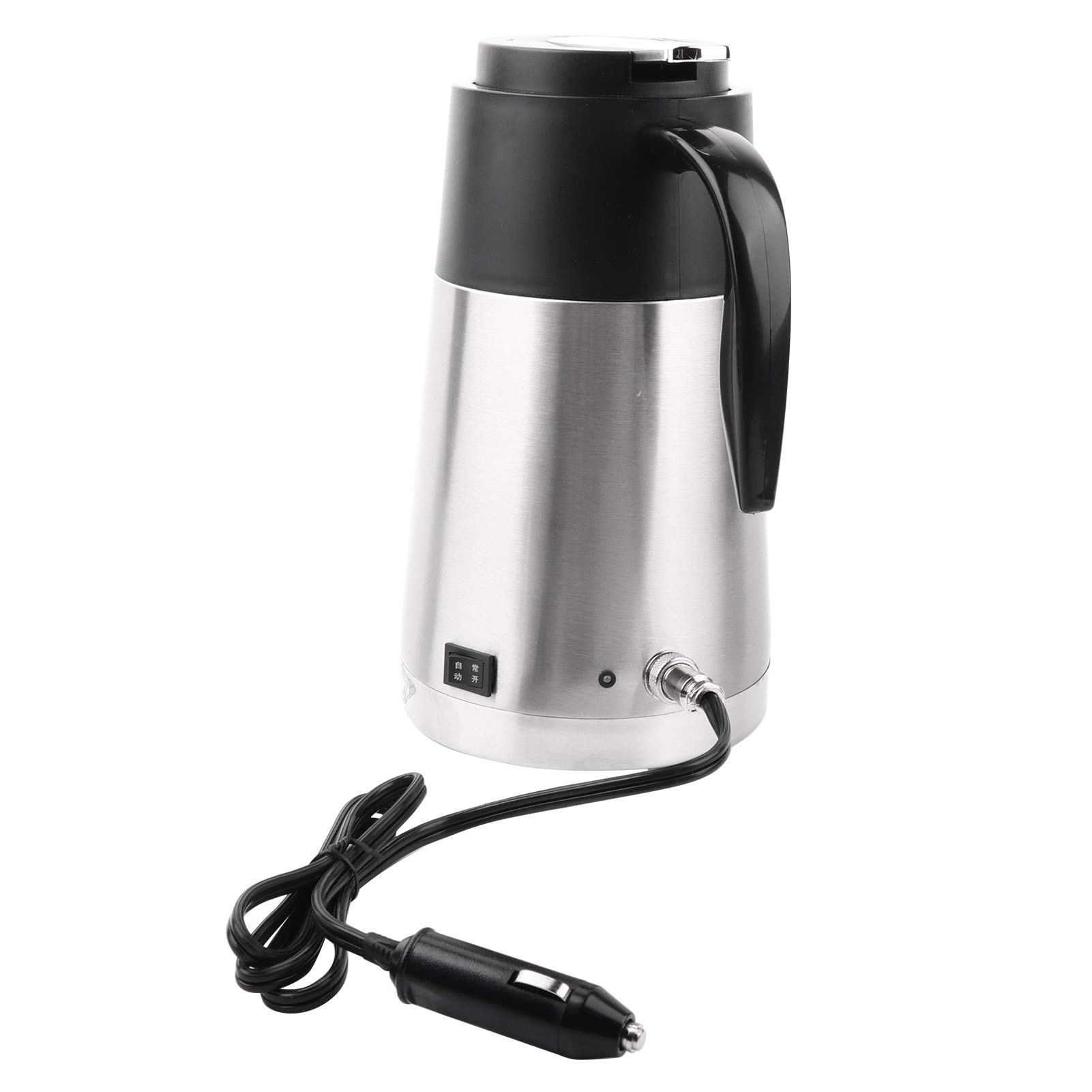 12V/24V Stainless Steel Electric Kettle for Car & Truck - Portable Travel Water Bottle with Cigarette Lighter Plug (Pisa Leaning Tower Design) - Perfect for Road Trips, Camping & Office Use