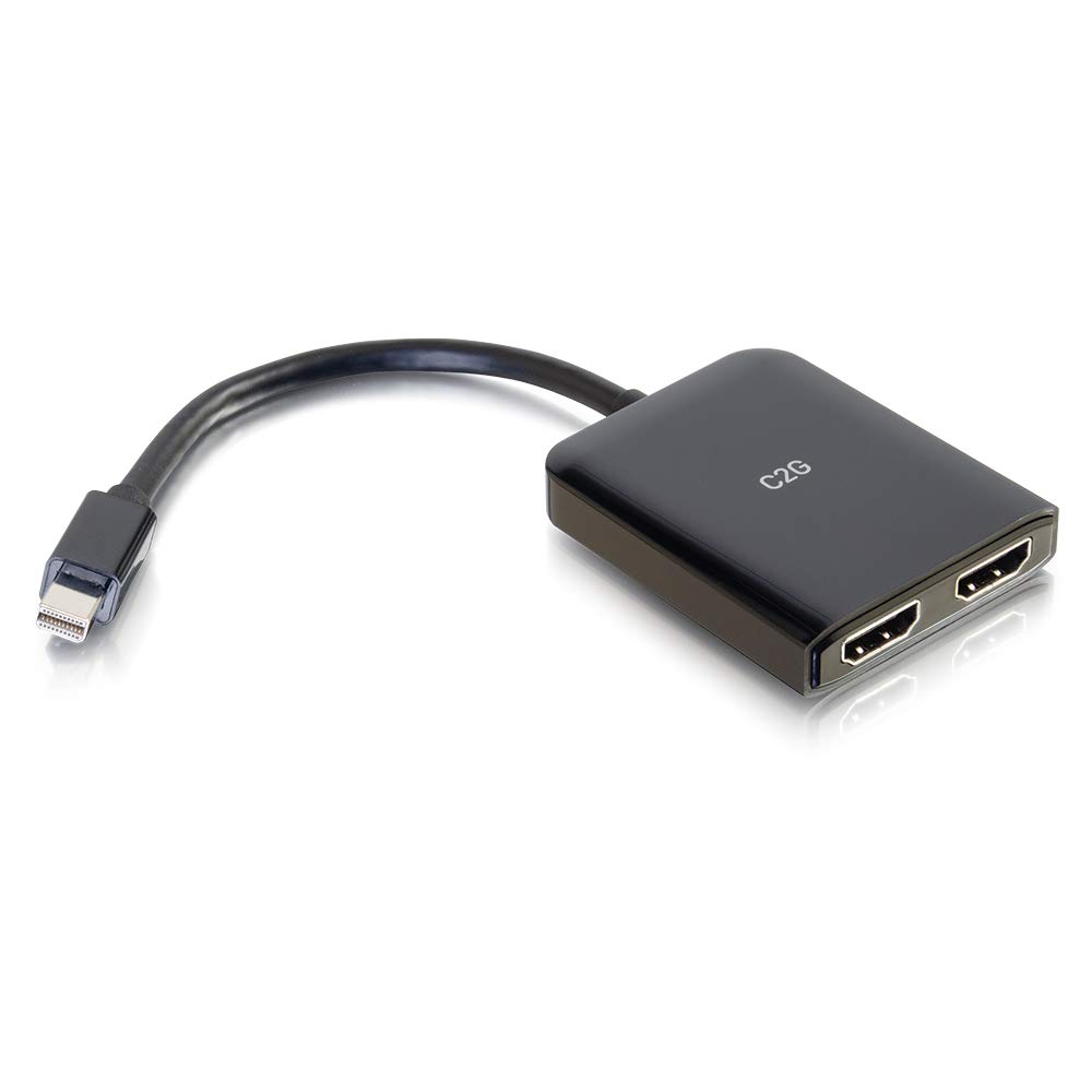 C2G Mini DisplayPort to HDMI 4K Monitor Splitter with 2 Ports & USB Power - MST Support (Not Mac Compatible) - Ideal for Multi-Screen Office Setup & Home Theater Systems - Cables To Go 54292