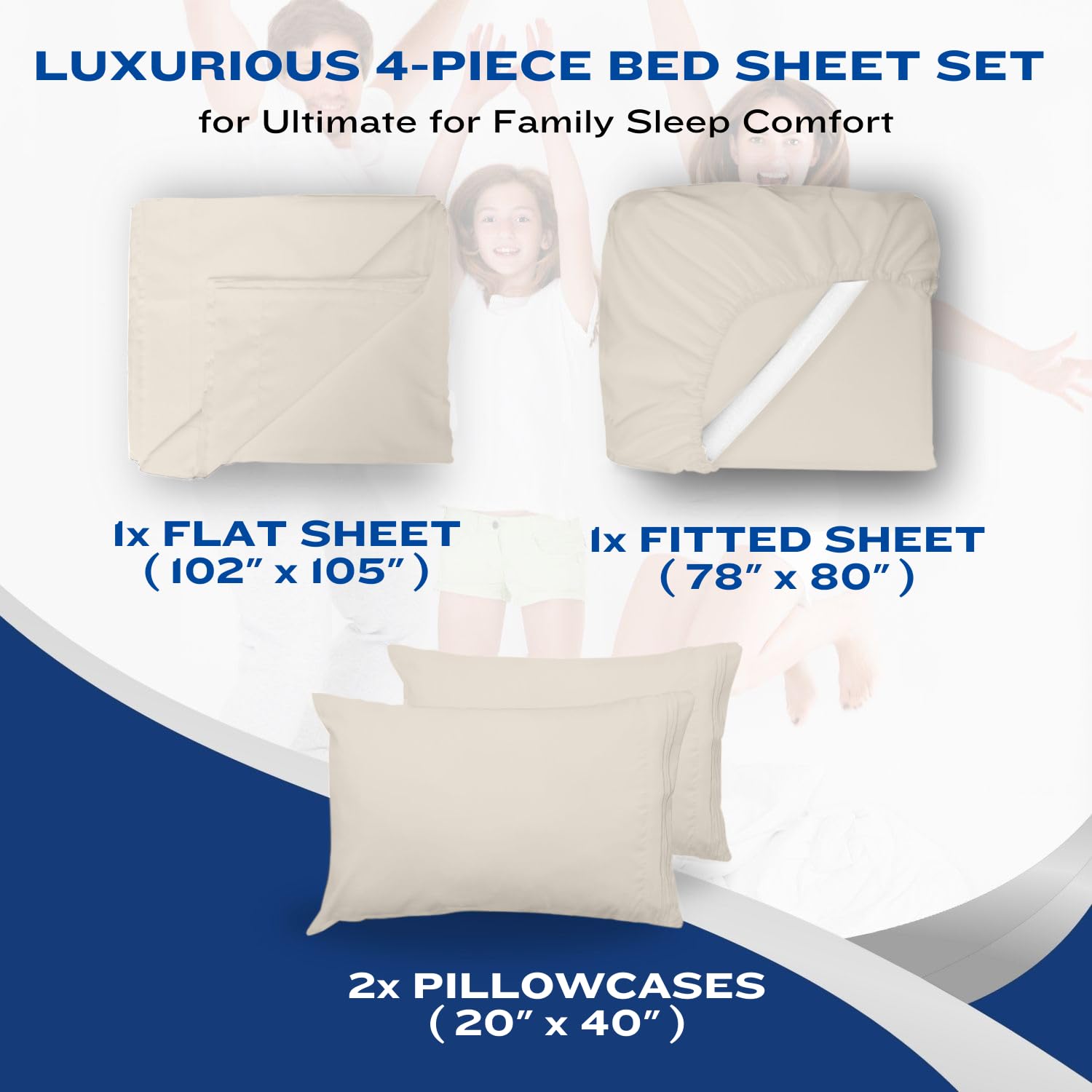 DREAMCARE Twin XL Sheet Set - 4pc Cooling Bed Sheets for Extra Long Twin XL Beds (21
