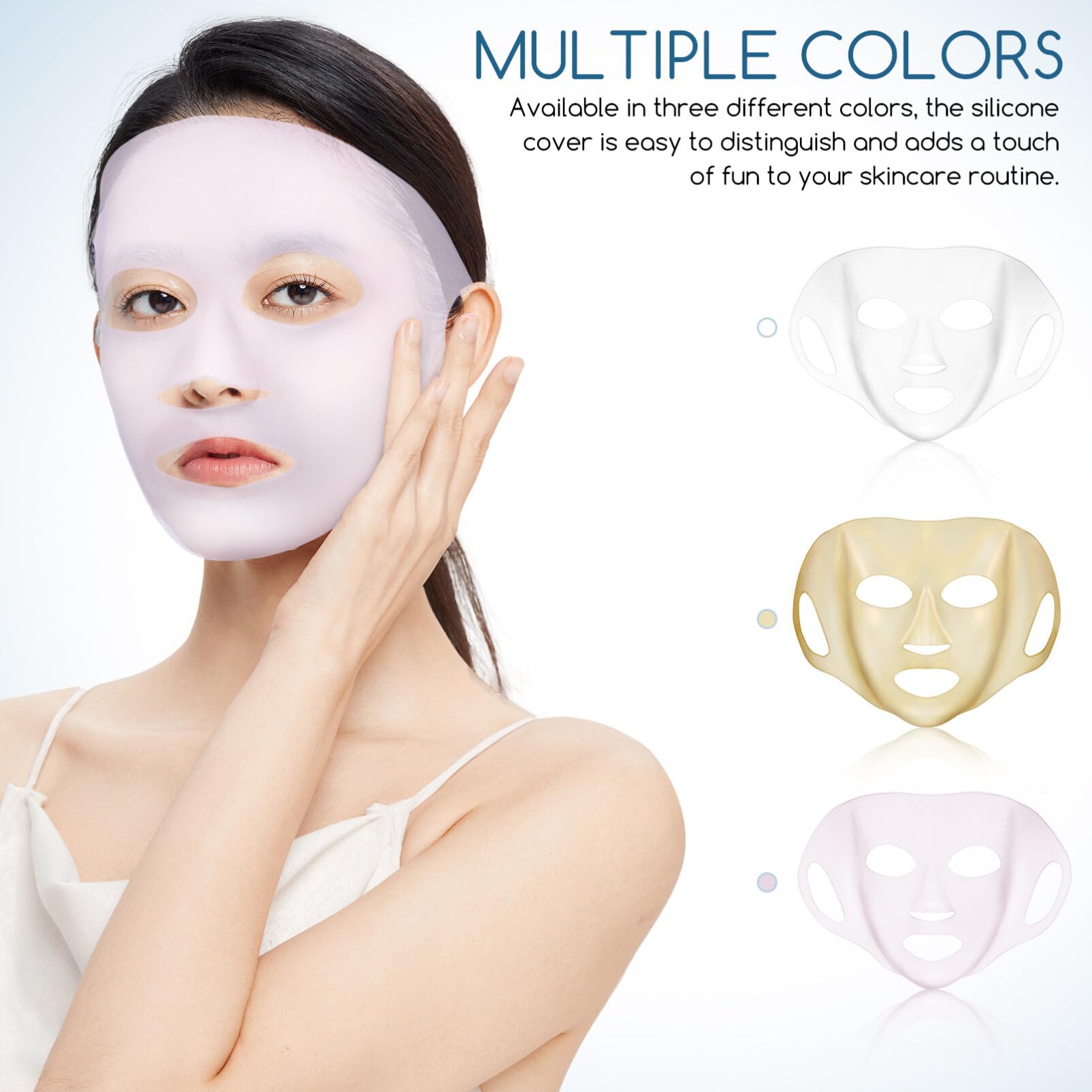 IPetboom Reusable Silicone Face Mask Cover - 3 Pack Clear Moisturizing Sheet Mask Holder - Prevent Evaporation for Skincare & Beauty | Perfect for Spa, Home Facial, and Nighttime Skincare Routine