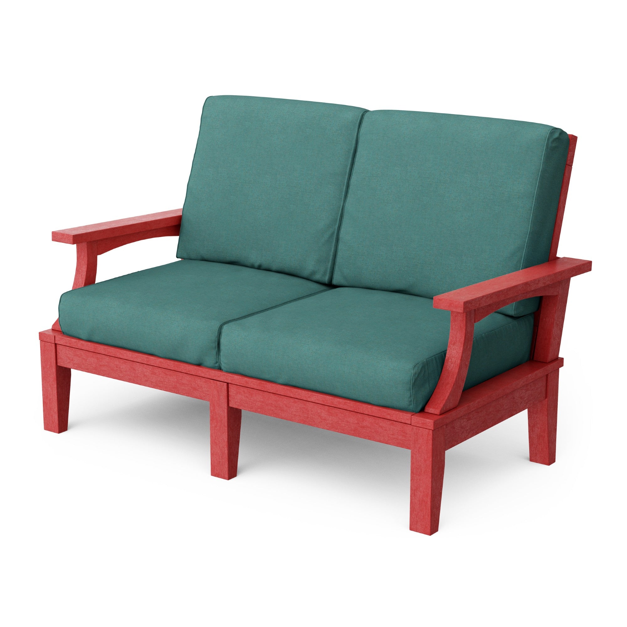 Heritage Deep Seating Love Seat Cushioned Sofa - Outdoor Patio Furniture for Garden, Poolside & Backyard Relaxation