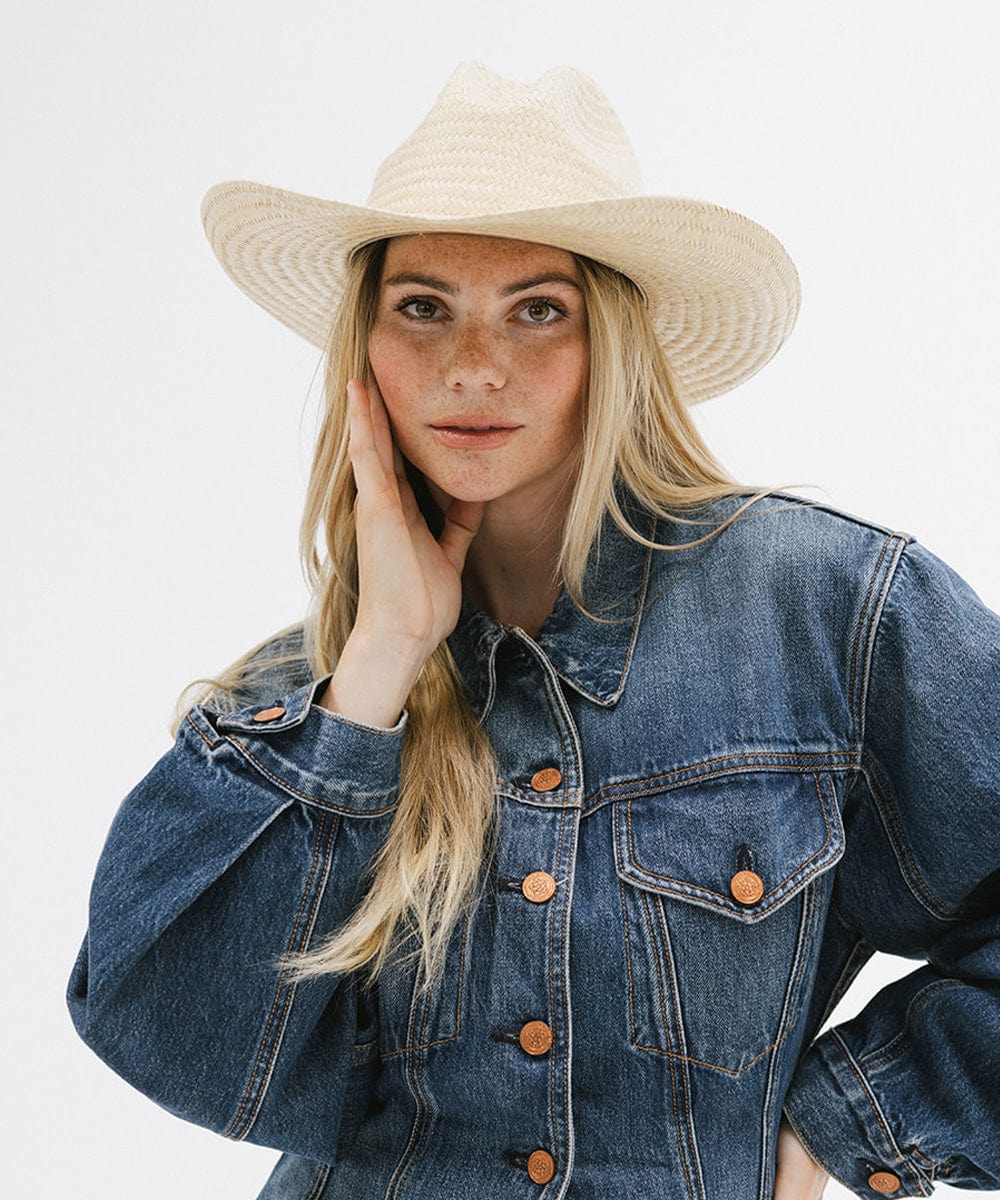 Linny Straw Cowboy Hat for Women - Western Style Sun Hat with Wide Brim - Perfect for Outdoor, Beach, Rodeo & Country Music Festivals