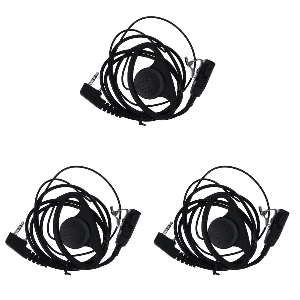 Milisten 3-Pack Wireless Walkie Talkie Headset - Over-Ear Two-Way Radio Earpiece with Clear Communication, Noise Reduction & Comfortable PU Ear Cushions for Security, Construction, Event Staff & Outdoor Activities