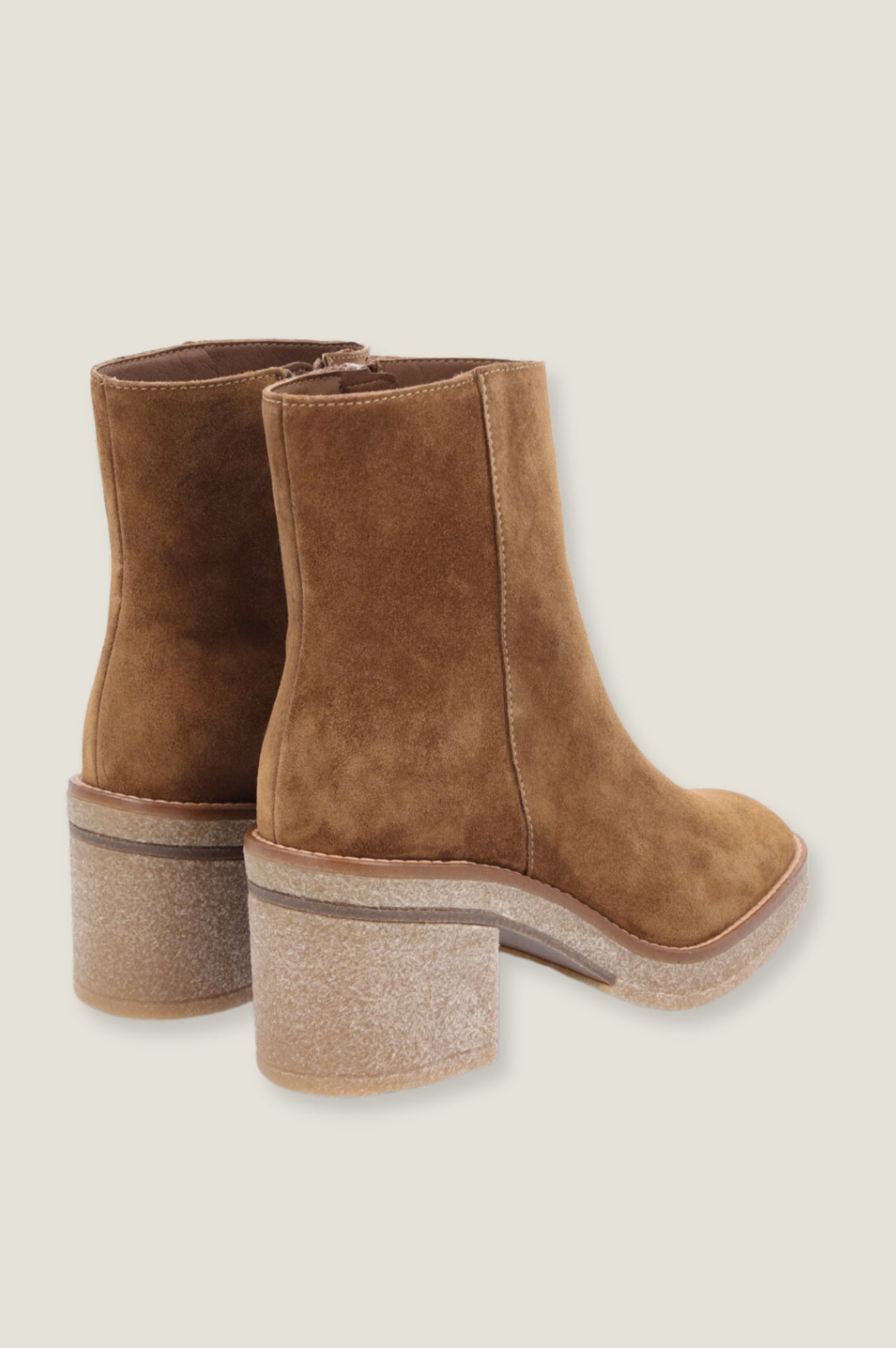 ALPE Janise Suede Ankle Boots for Women - Comfortable Tan Mid Heel Booties | Perfect for Office, Date Night & Fall Fashion