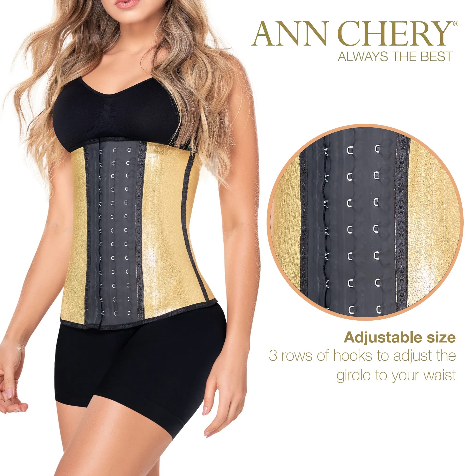 Ann Chery Corset Waist Trainer for Women - Colombian Latex Waist Cincher & Body Shaper for Weight Loss - Includes Free Lotion - Perfect for Workouts, Postpartum Recovery & Special Occasions