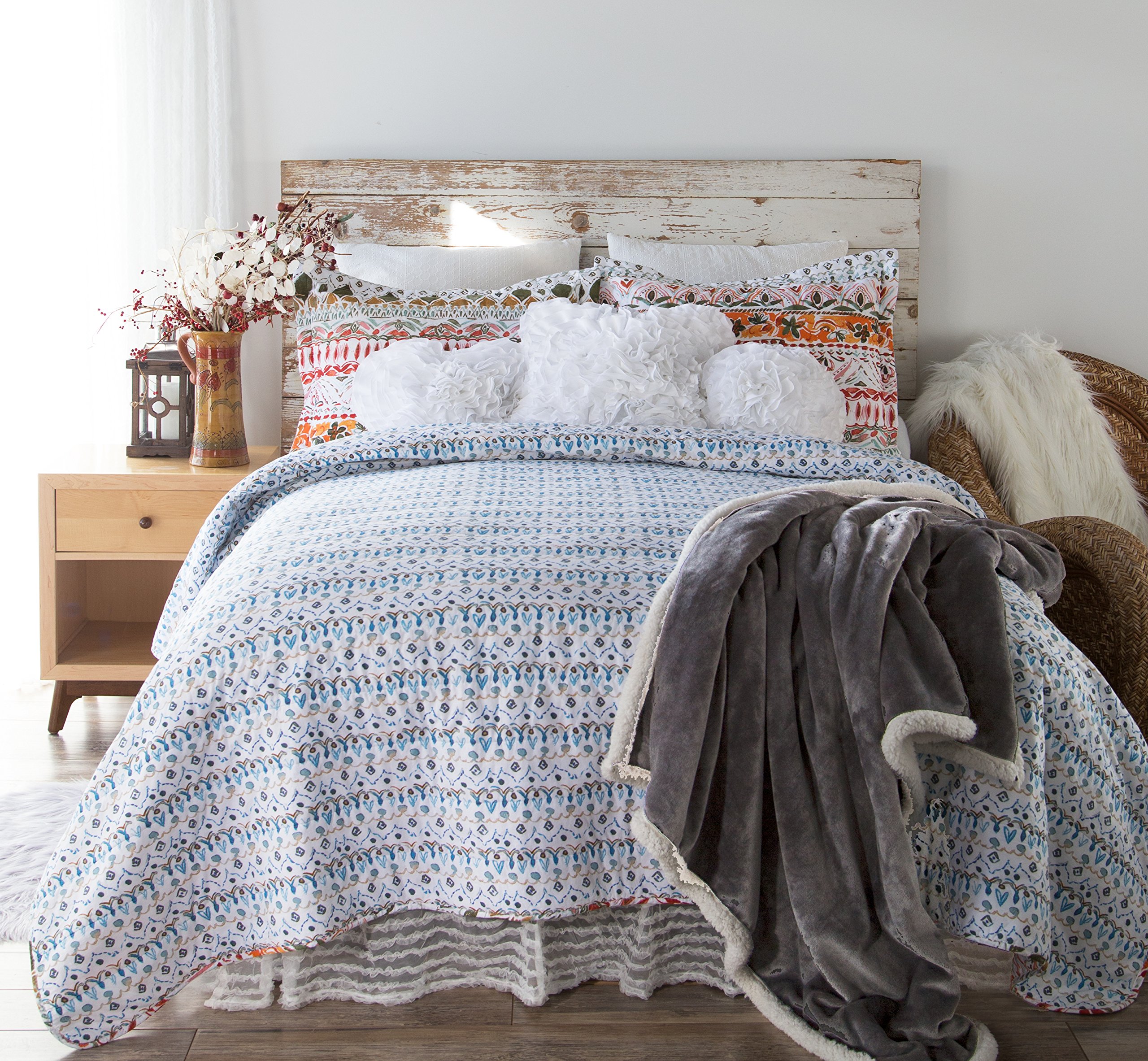 Boho Limerick Quilt Set Full/Queen 3-Piece - Soft Bohemian Bedding for Cozy Bedroom Decor | Perfect for Guest Rooms & Master Suites