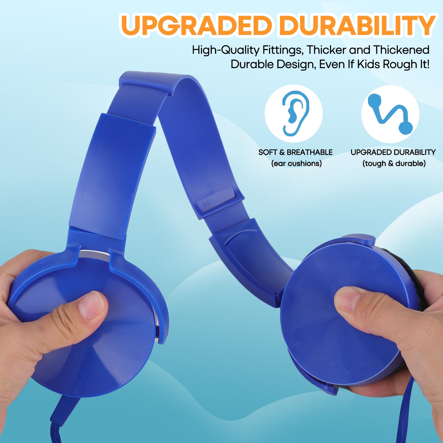 Bulk Headphones 24 Pack - Multi-Colored Swivel Earphones for Students, Classroom, School, Library & Travel | Comfortable Kids Headphones for Online Learning, Airplane Use & Distance Education