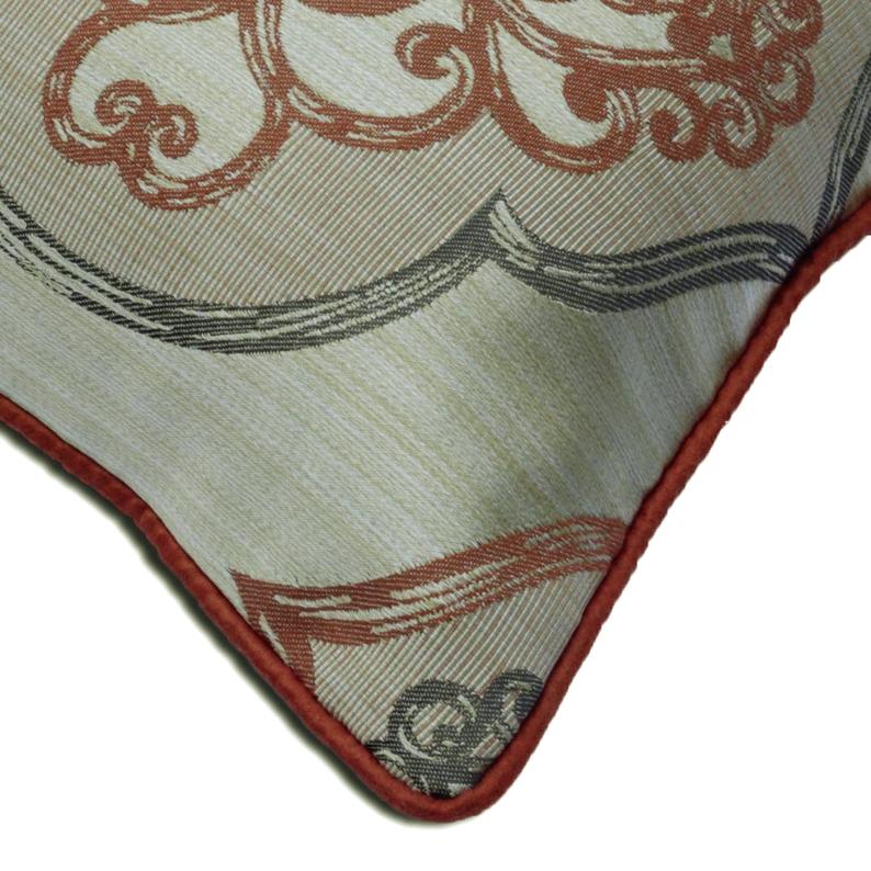 Luxury Burgundy Silk Throw Pillow Cover with Berry Damask Pattern - Elegant Home Decor for Sofa, Bed & Living Room