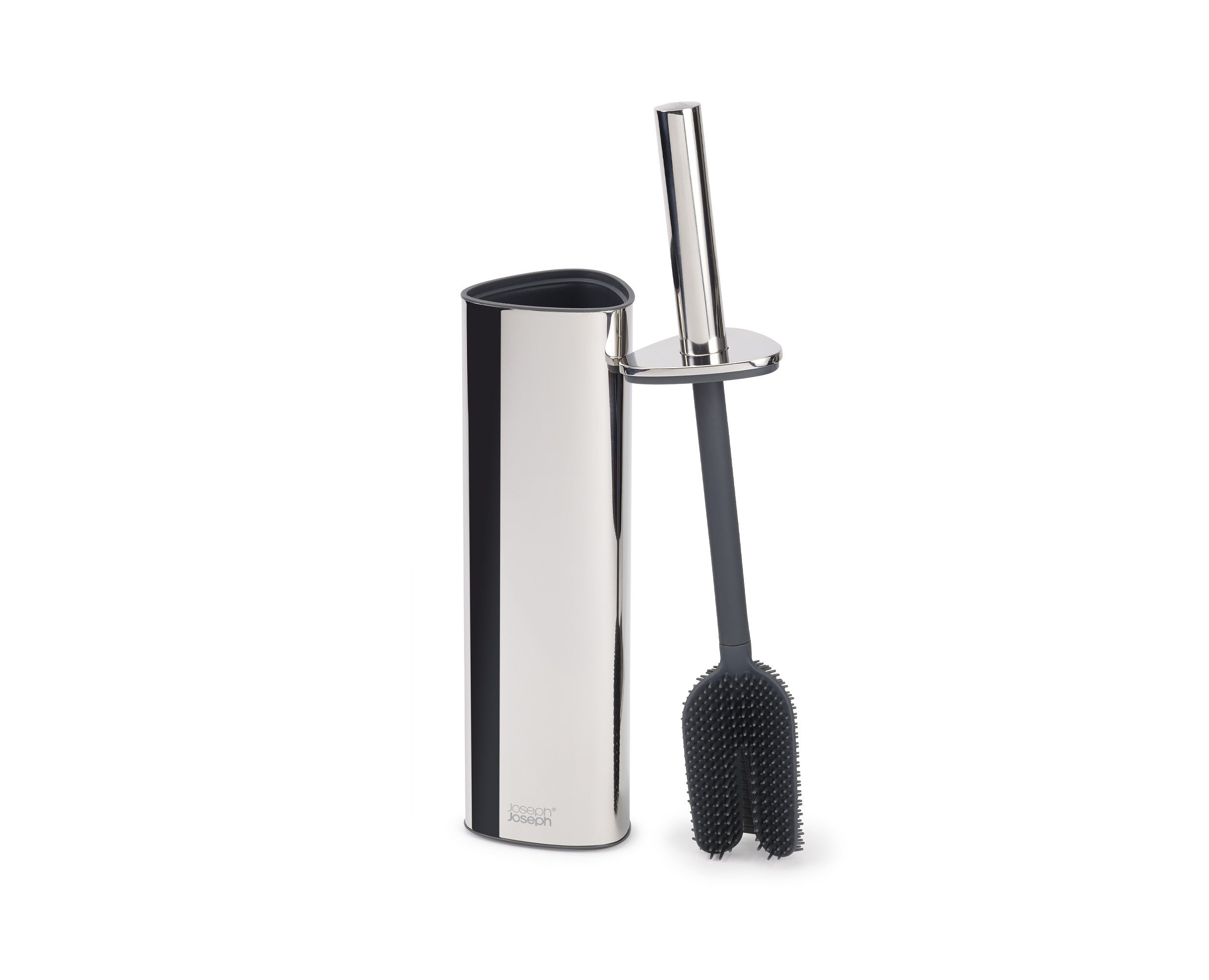 Flex™ 360 Luxe Toilet Brush with Stainless Steel Finish - Modern Bathroom Cleaning Tool for Home & Office Use
