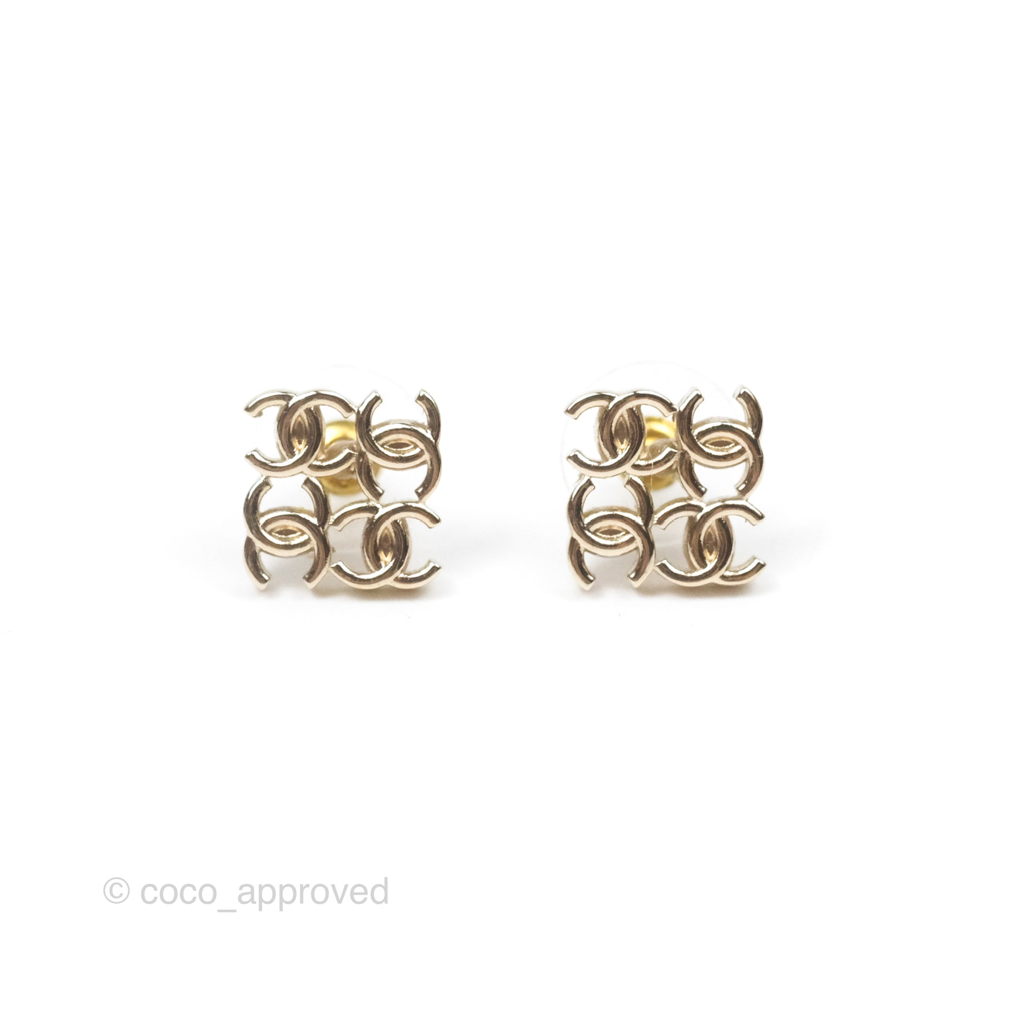 Chanel CC Logo Earrings - Gold Tone Fashion Jewelry for Women | Luxury Designer Earrings for Parties, Weddings & Special Occasions