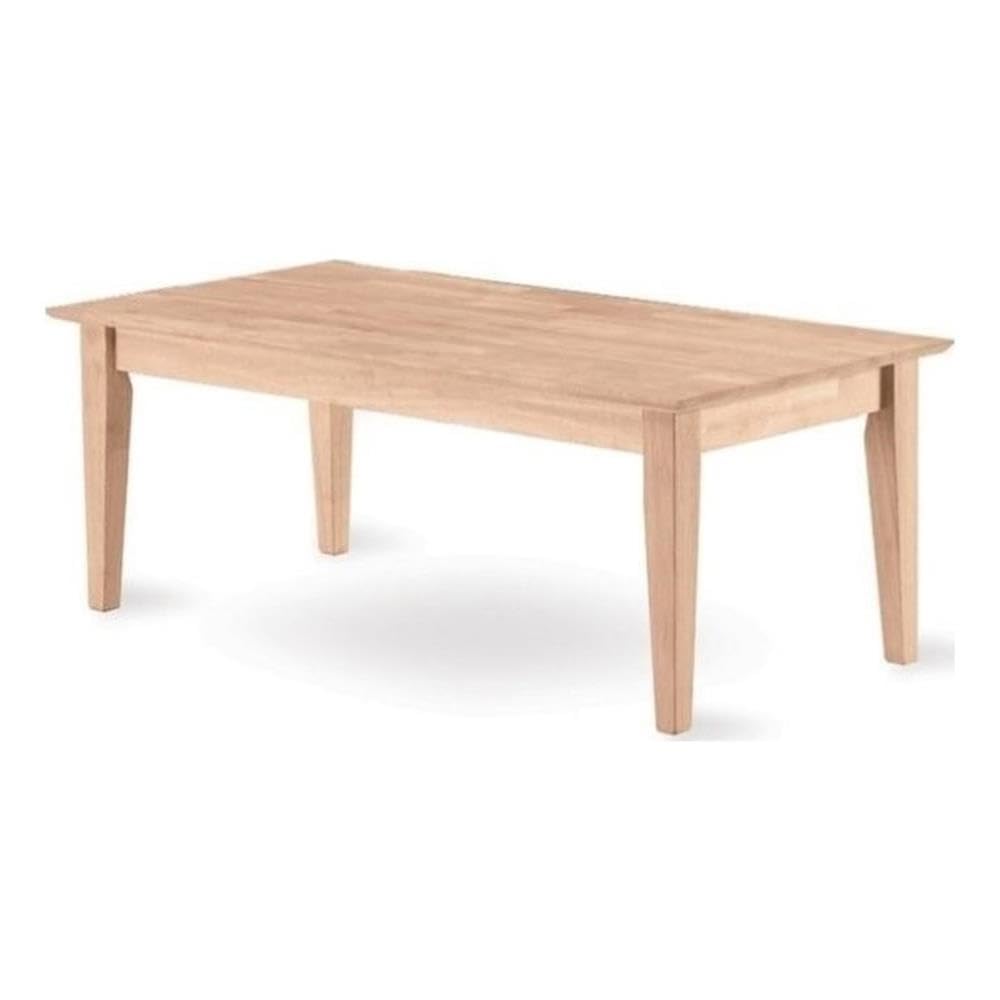 Pemberly Row Unfinished Natural Wood Coffee Table - Modern Rustic Living Room Table with Storage Shelf | Perfect for Farmhouse, Industrial & Scandinavian Style Homes | Living Room, Lounge & Office Furniture