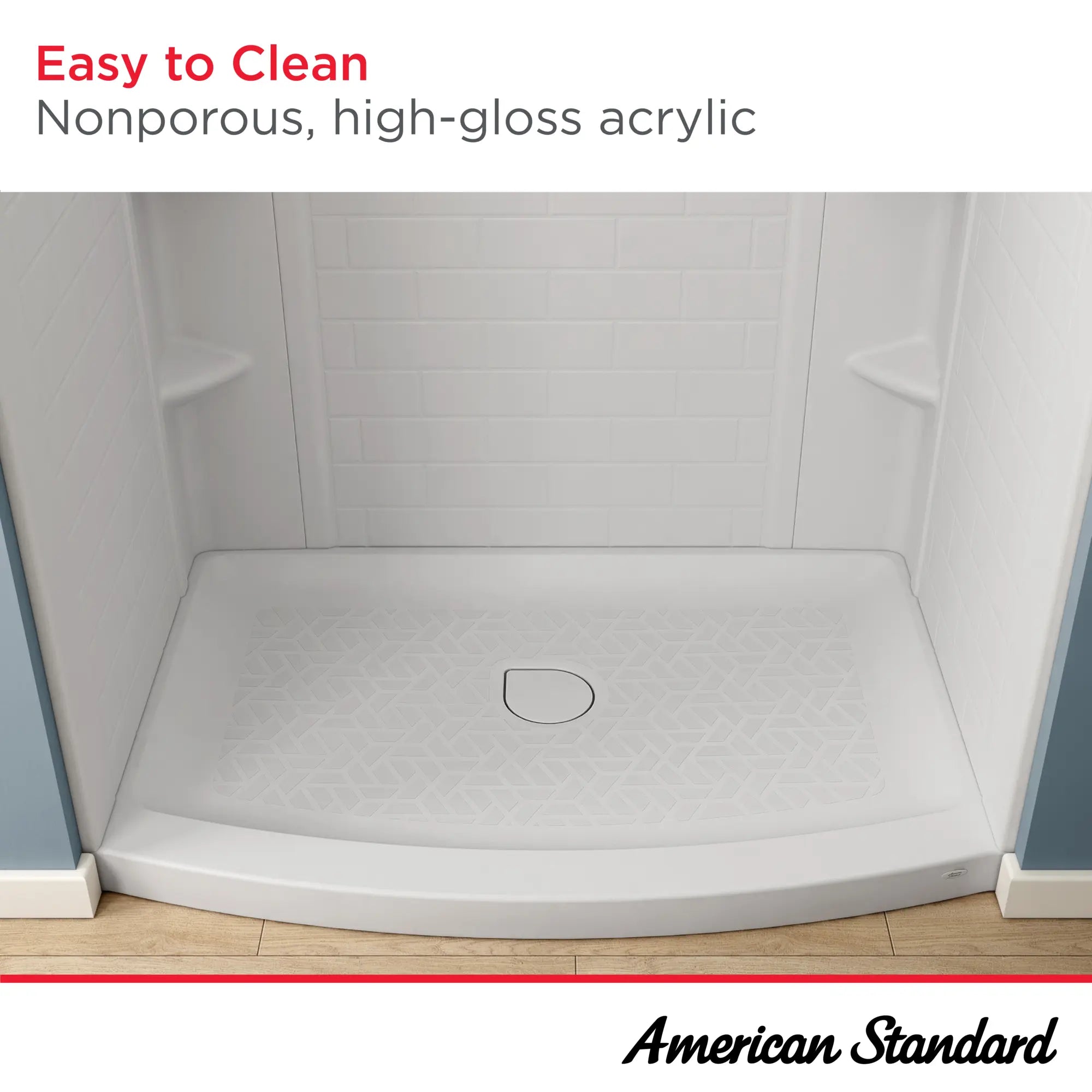 48x30 Inch White Curved Shower Base with Center Drain - Non-Slip Bathroom Floor Pan for Walk-In Showers - Perfect for Modern Home & Spa Renovations