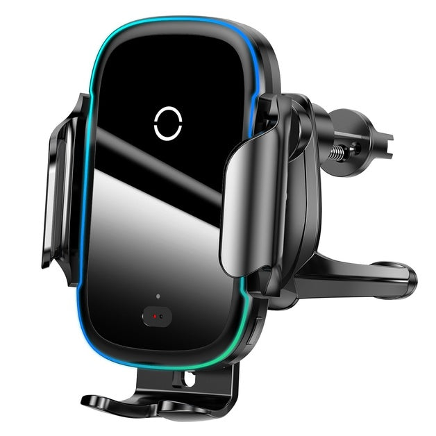 Baseus 15W Fast Wireless Car Charger - Qi Certified Phone Holder for iPhone & Android - Perfect for Commuting & Road Trips
