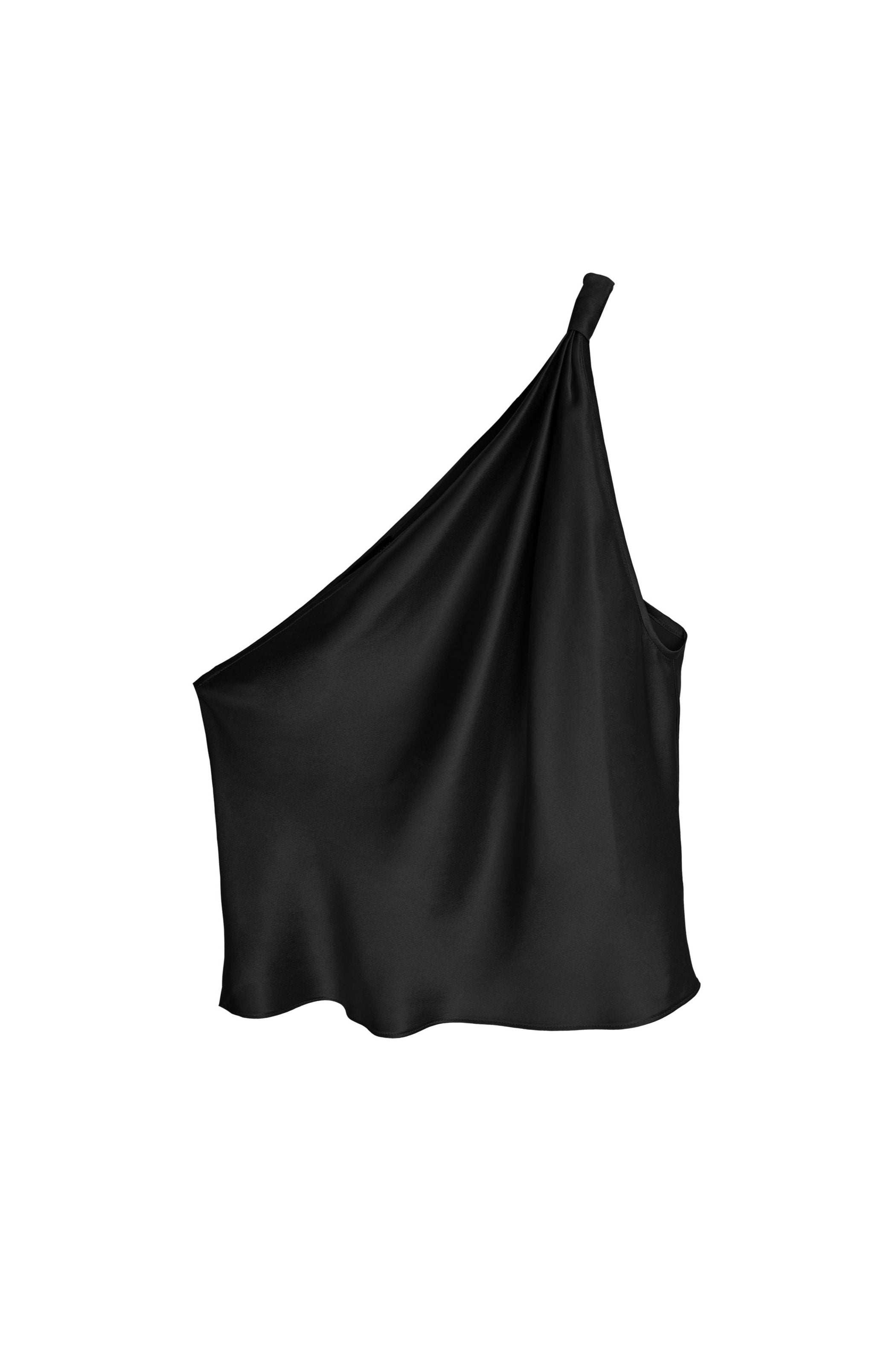 Single Shoulder Cone Top for Women - Black Sleeveless Fashion Top for Casual Wear, Night Out, and Summer Outfits