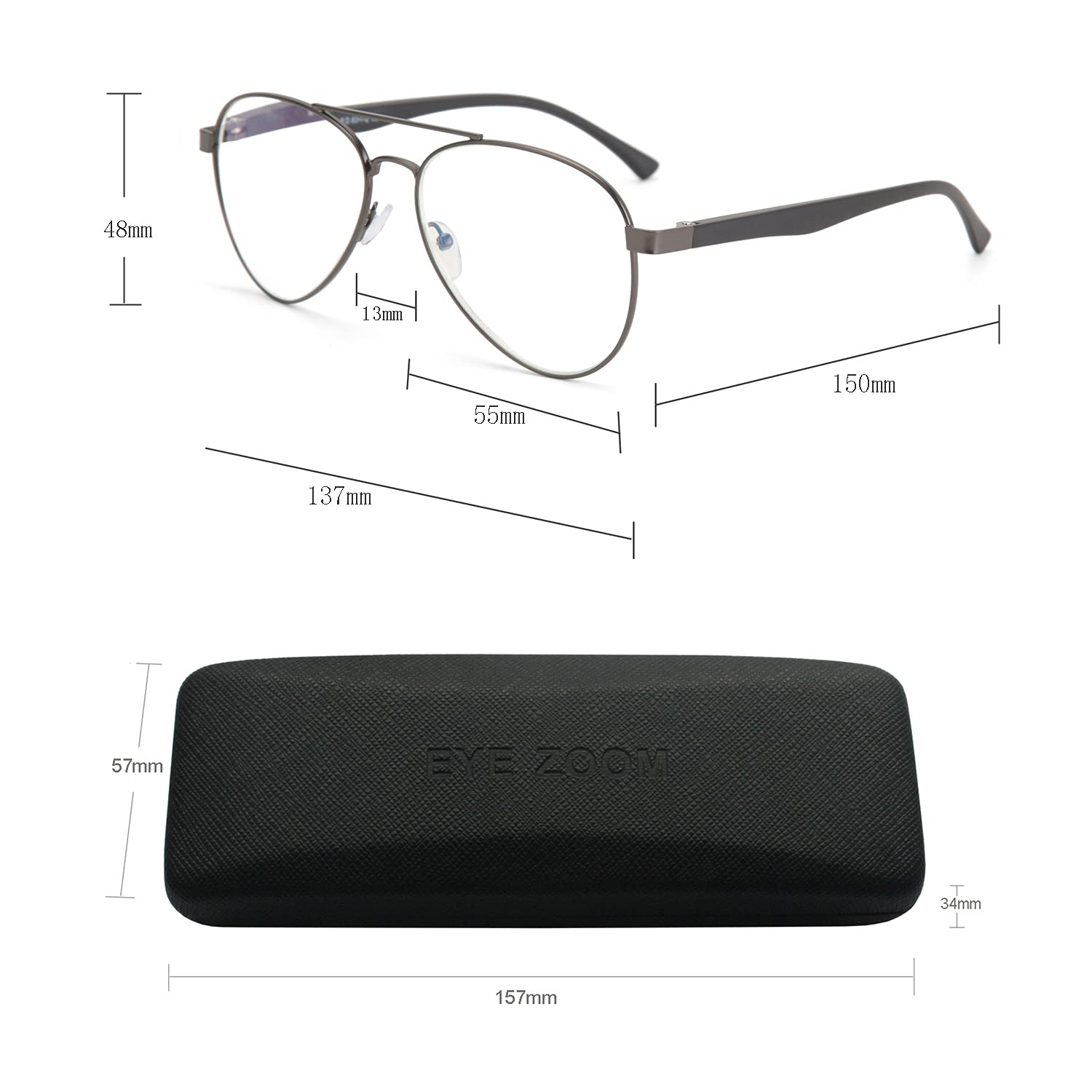 Unisex Aviator Blue Light Blocking Reading Glasses for Computer & Digital Screen Use - Anti-Eye Strain & UV Protection for Men & Women - Perfect for Office, Gaming & Night Reading