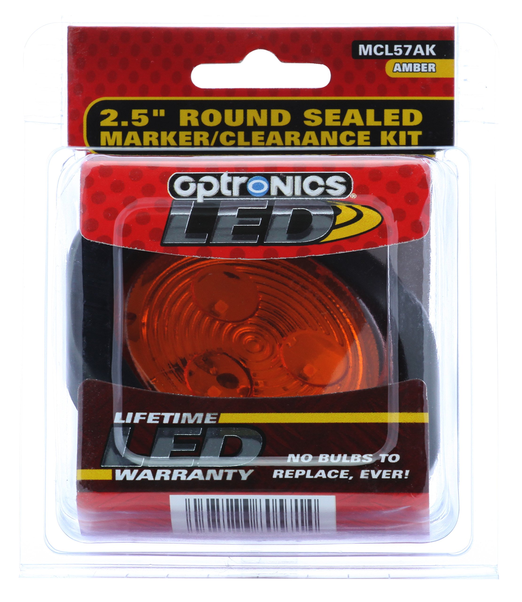 Optronics MCL57AK Amber LED Clearance Light for Trucks & Trailers - Waterproof, Durable Marker Light for Commercial Vehicles, Heavy Duty Equipment & RV Lighting