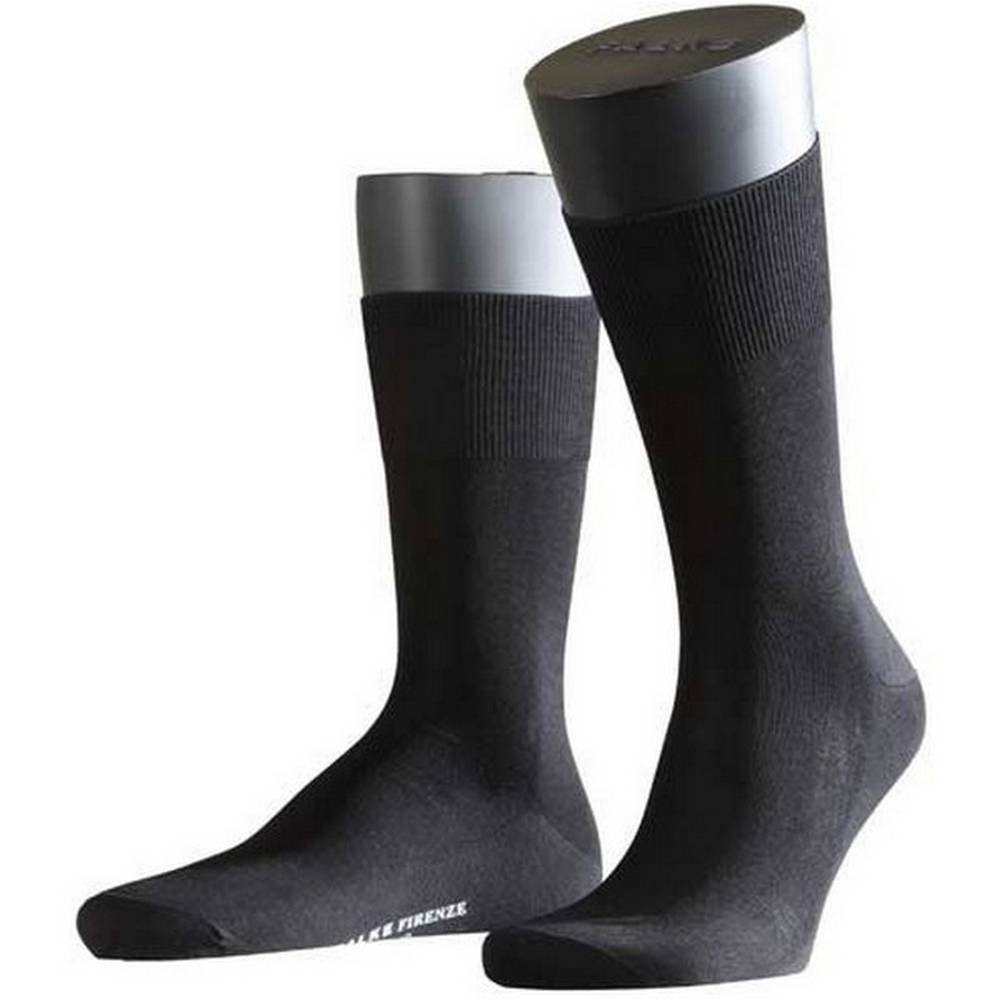 Falke Men's Firenze Socks - Black Cotton Dress Socks for Business & Formal Wear - Comfortable & Durable for Office, Wedding & Special Occasions