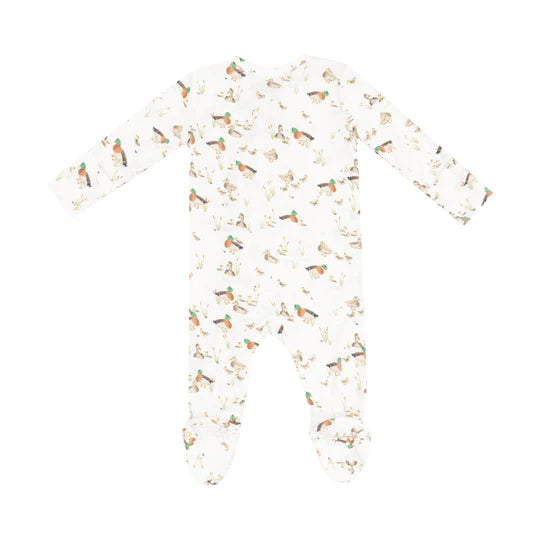 Bamboo 2-Way Zipper Footie Pajamas - Soft & Cozy Duckling Family Print Baby Sleepwear for Boys & Girls | Perfect for Bedtime & Nursery