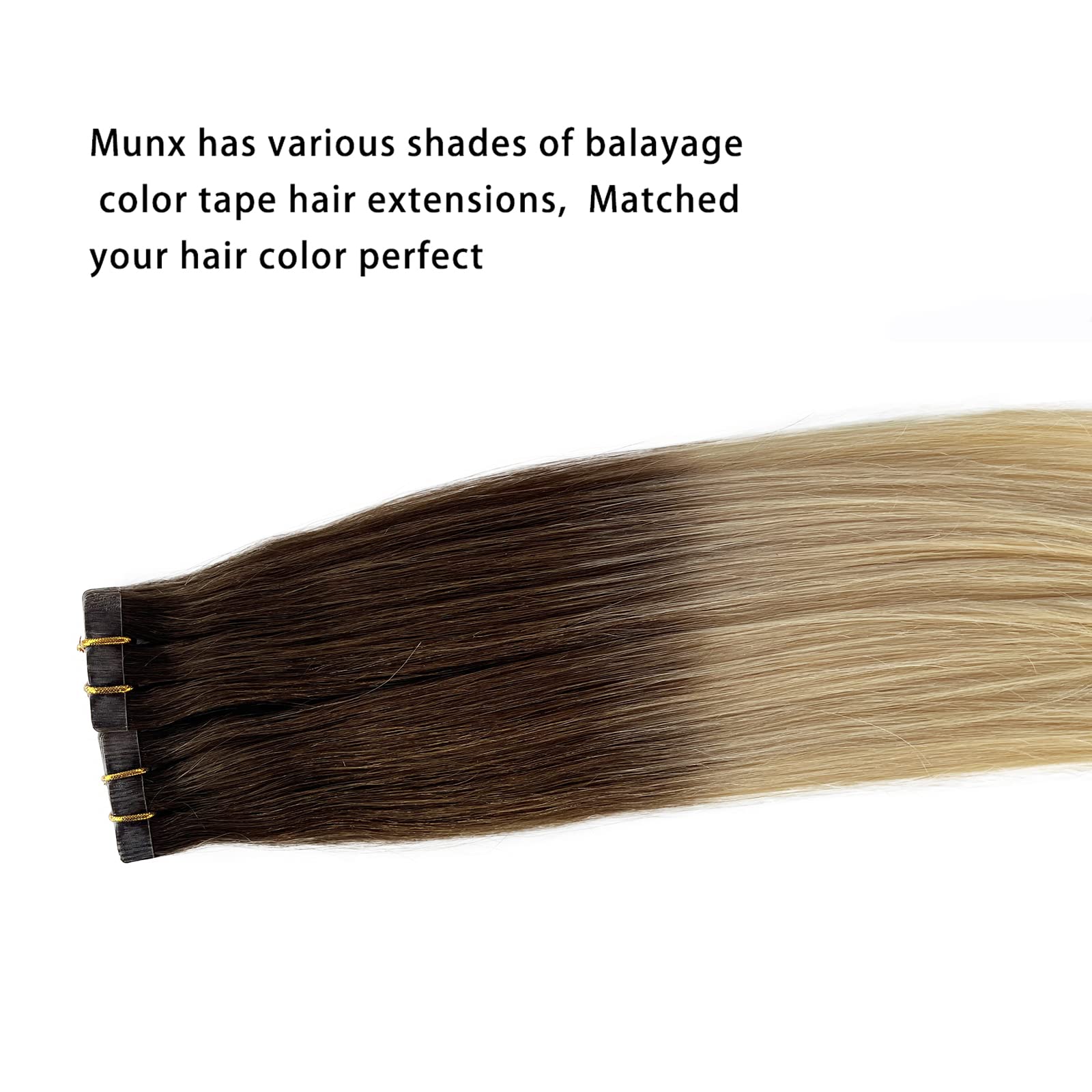 Ombre Blonde Tape-In Hair Extensions 14inch Human Hair - 20pcs (30g/Pack) Ash Brown to Platinum Blonde | Seamless & Invisible for Women | Perfect for Parties, Weddings & Daily Styling