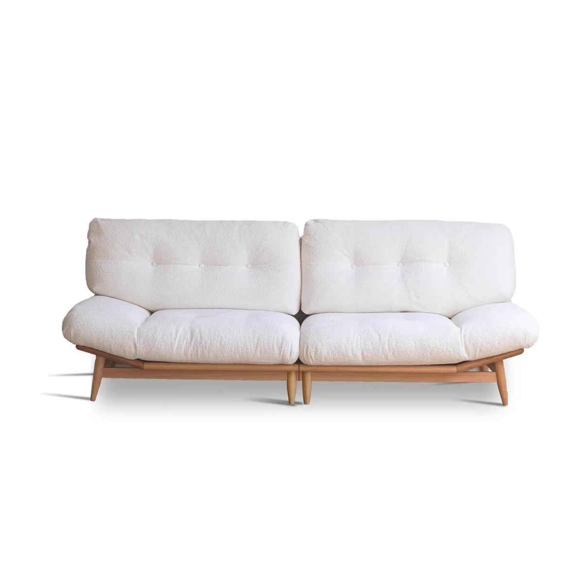 Premium Oak Solid Wood Velvet Upholstered Sofa - Modern Luxury Living Room Furniture for Home & Office Comfort