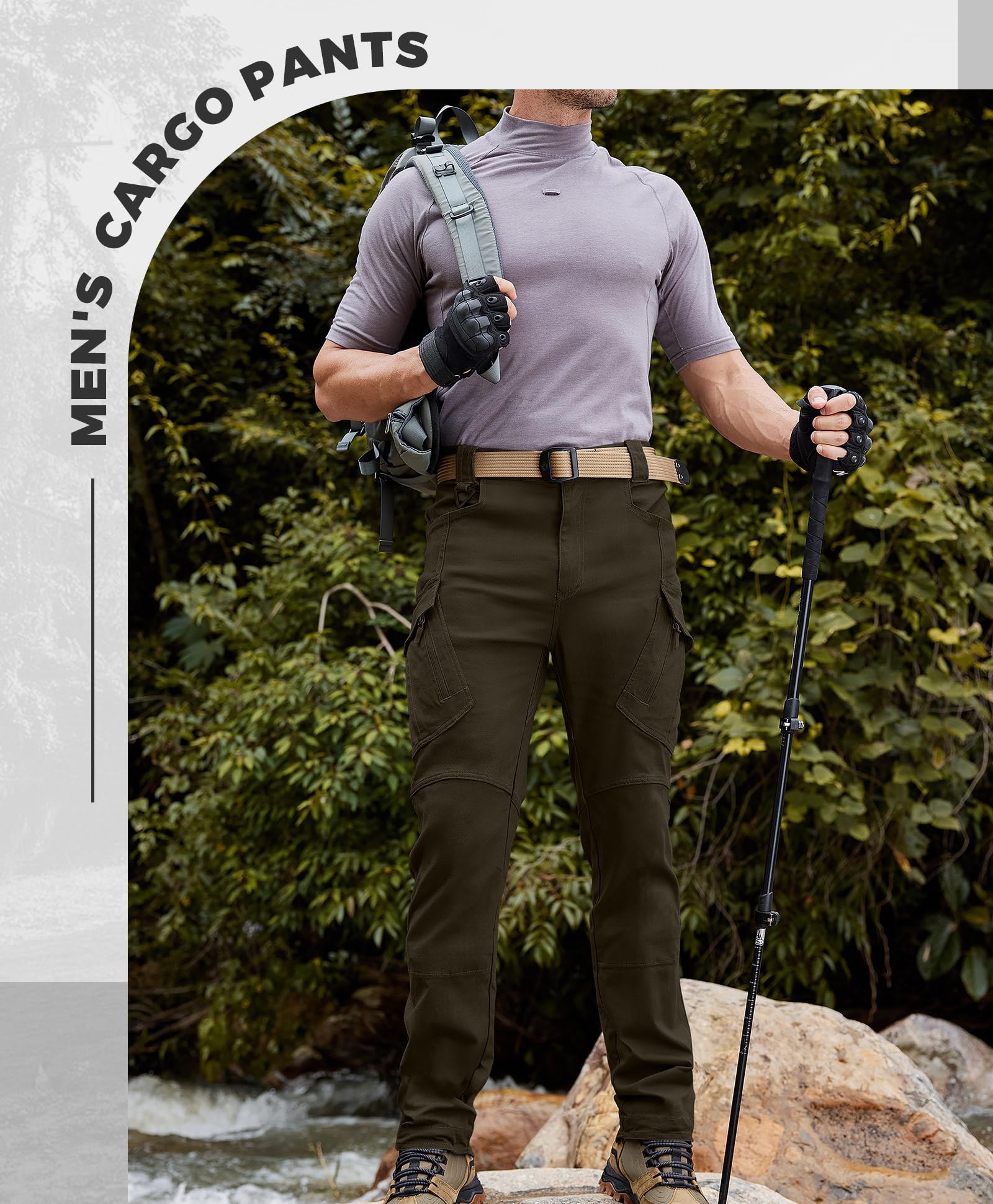 Susclude Men's Outdoor Cargo Work Pants - Military Tactical Ripstop Combat Trousers for Hiking, Camping & Work - Durable Assault Pants for Outdoor Adventures & Tactical Operations