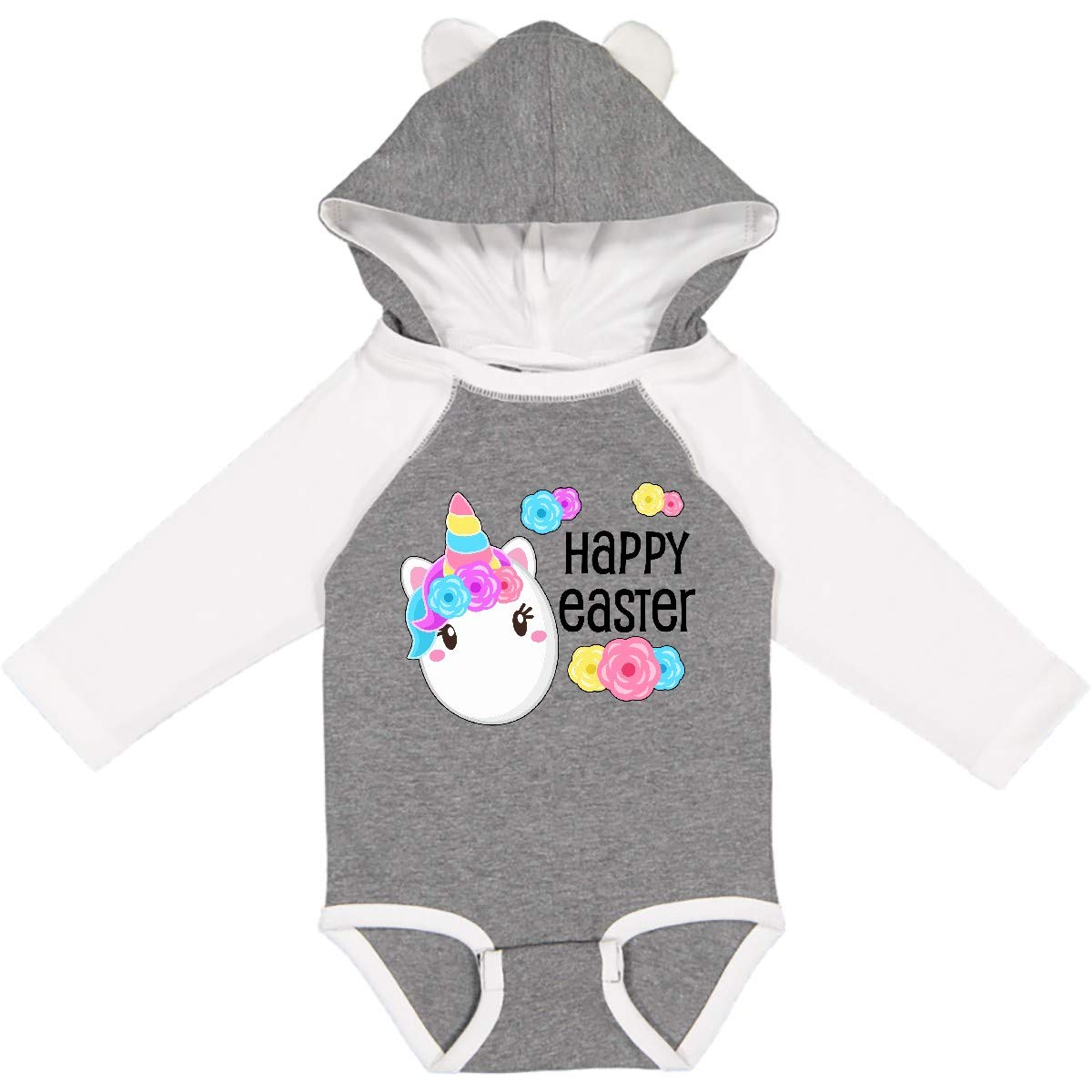 Inktastic Happy Easter Unicorn Egg Long Sleeve Baby Bodysuit - Cute Easter Outfit for Newborns & Infants - Perfect for Easter Photos, Egg Hunts & Spring Celebrations