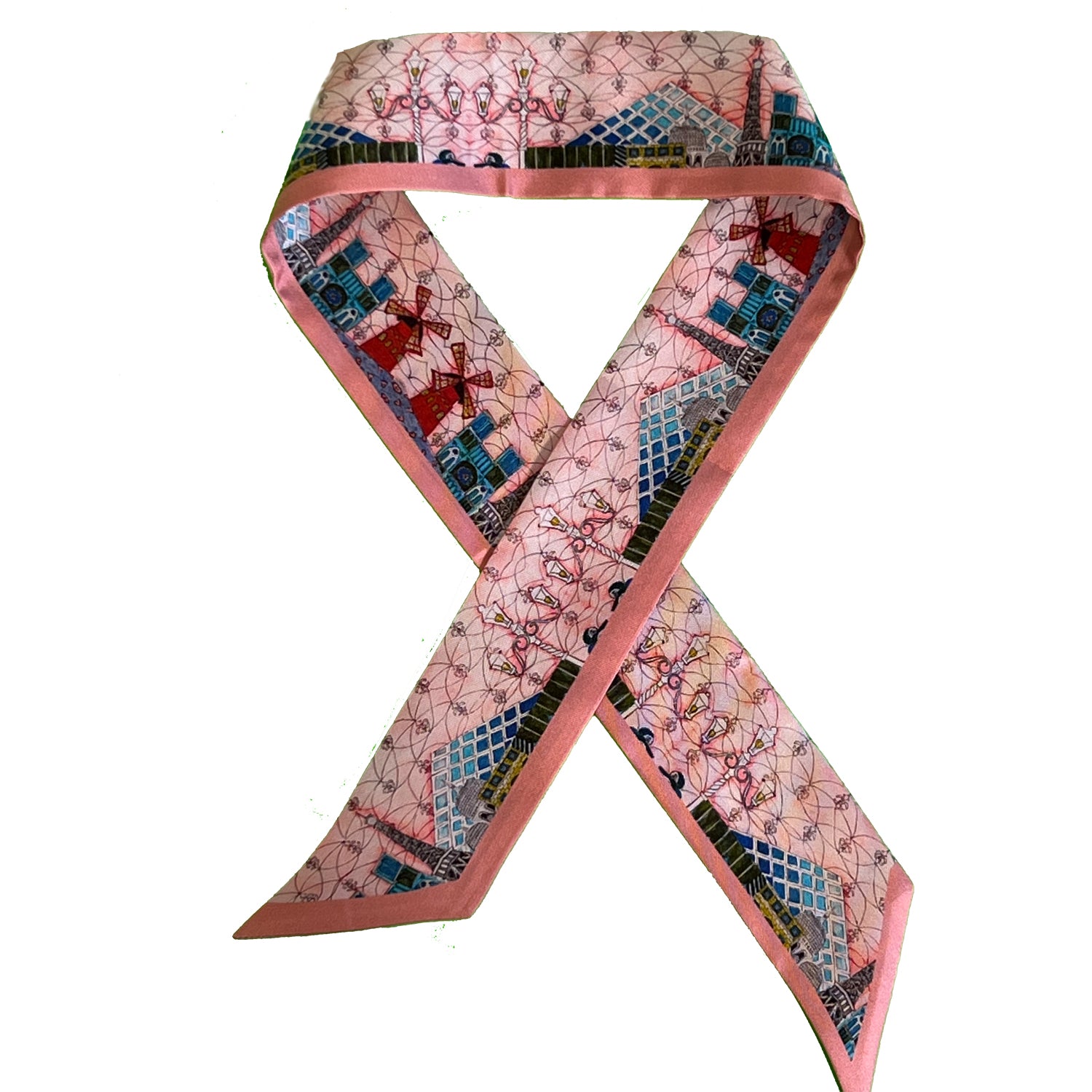 Paris Twilly Silk Scarf - Elegant Fashion Accessory for Women | Perfect for Handbags, Hats & Gifts