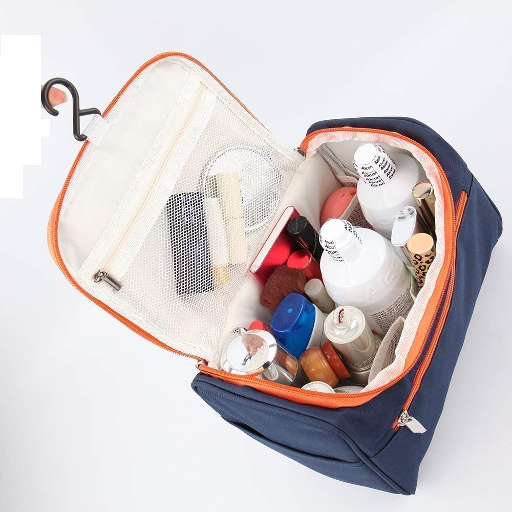 DREHOTRY Waterproof Hanging Toiletry Bag for Travel - Cosmetic Organizer, Makeup Case, Shaving Kit & Gym Shower Bag for Men & Women (Blue) | Perfect for Camping, Business Trips & Vacation Essentials