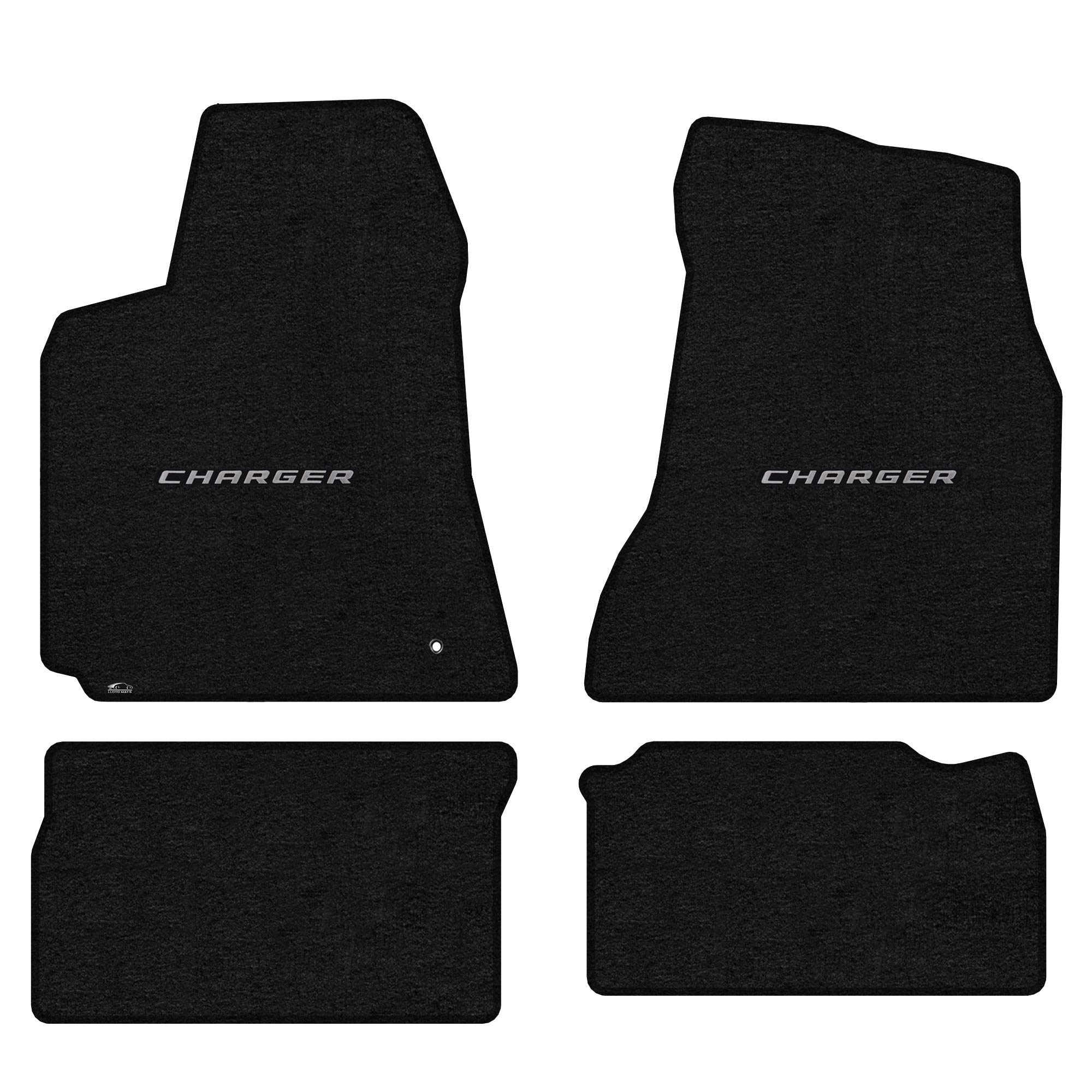 Premium Custom-Fit Carpeted Floor Mats for Dodge Charger RWD 2006-2010 - Luxury Car Floor Liners (4-Piece Set, Charcoal/Silver) - Perfect for All-Weather Protection & Interior Style Enhancement
