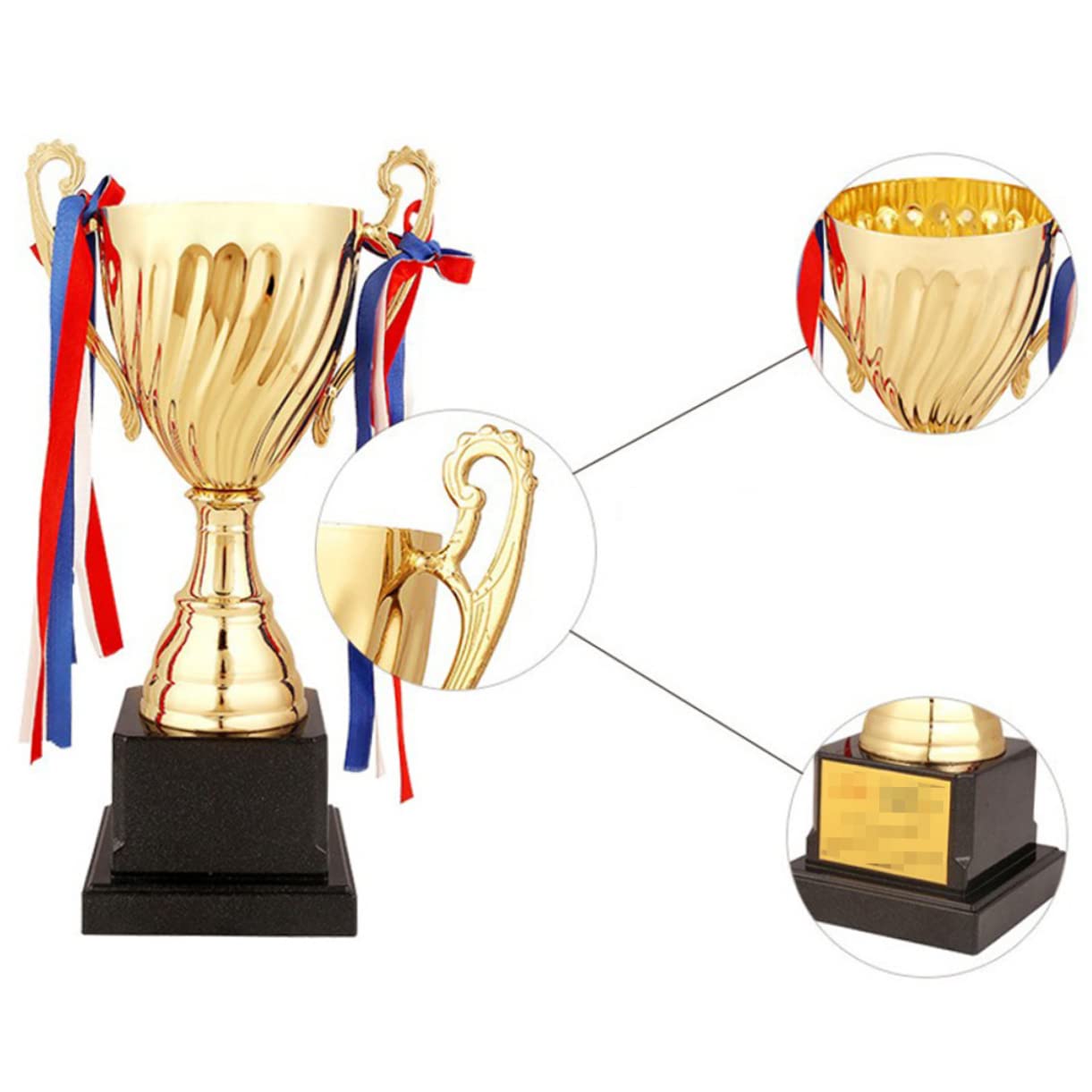 SWAYVES 3-Pack Customizable MVP Trophy Set - Soccer, Basketball & Tournament Awards with Medals - Perfect for Sports Competitions, School Events & Championship Ceremonies