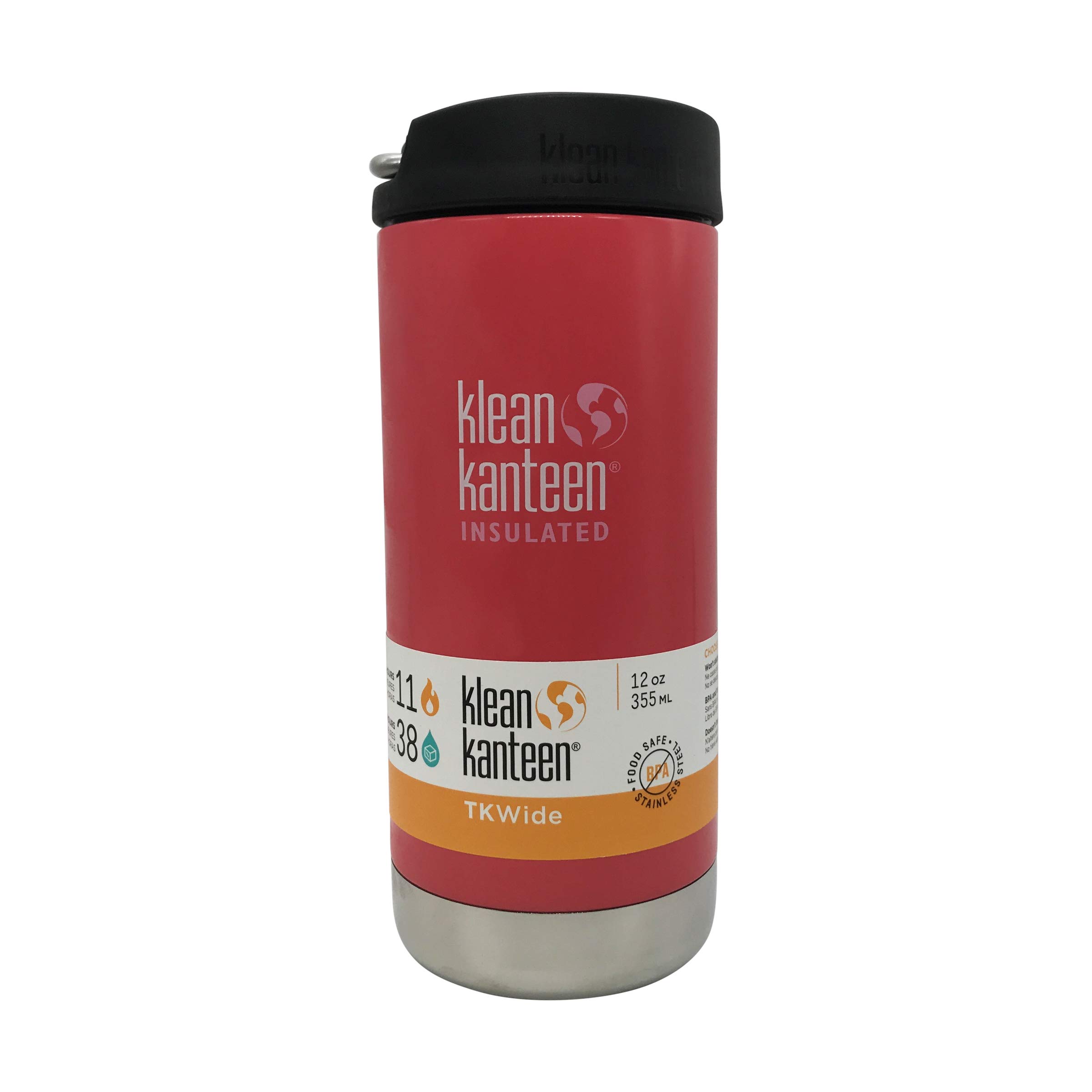 Klean Kanteen TK Wide Mouth Insulated Stainless Steel Water Bottle - 20oz, 32oz, 64oz Sizes - Perfect for Hiking, Gym & Outdoor Adventures