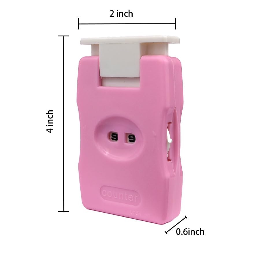 2 Pack Pink Plastic Knitting Stitch Counters - Row Counter for Knitting Needles & Crochet Yarn - Perfect for Knitting, Crocheting, Crafting Projects (Use for Sweaters, Scarves, Blankets)