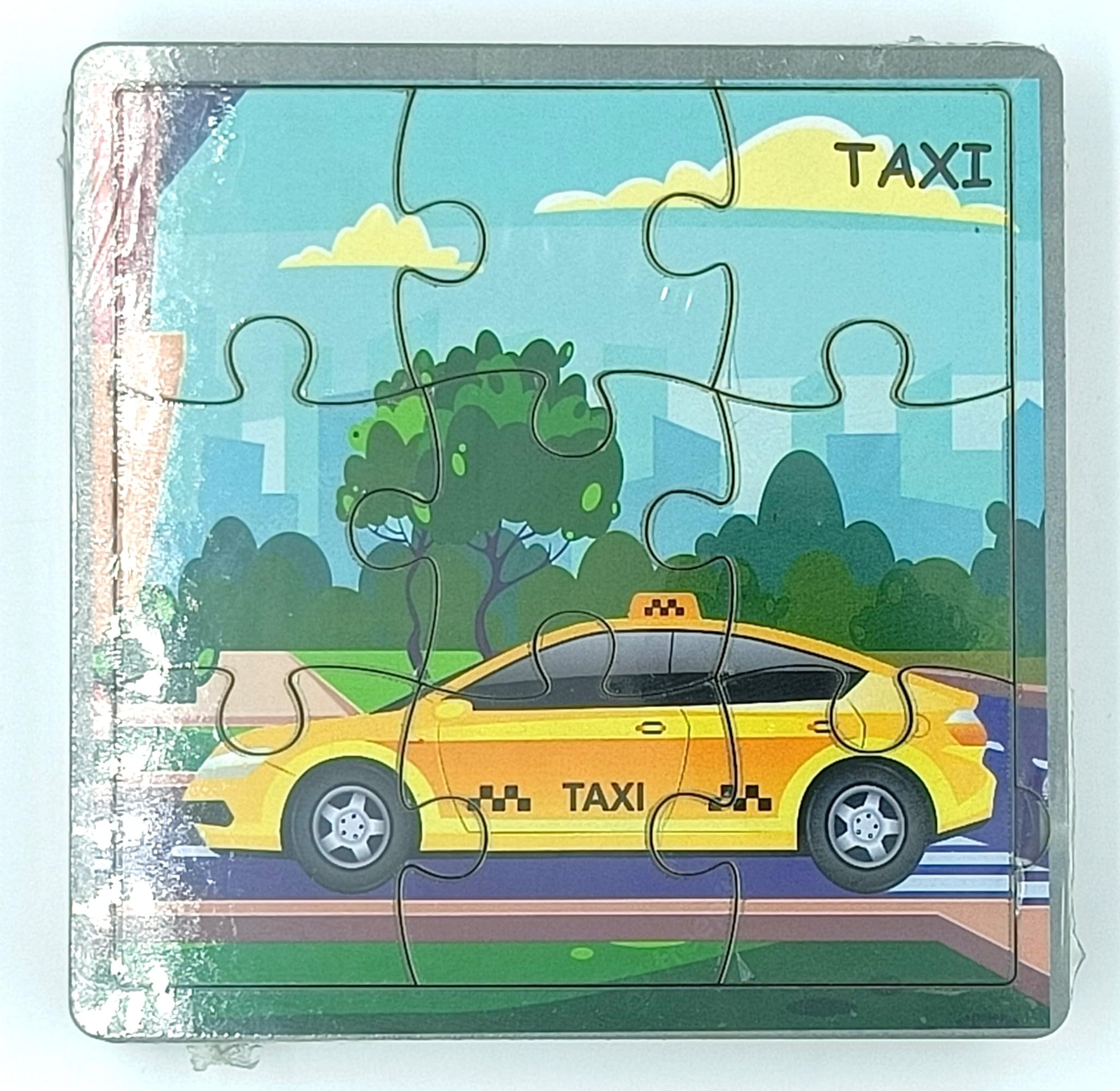 Eco-Friendly Wooden School Bus & Taxi Puzzle Set (2-Pack) - Safe Educational Toys for Toddlers & Preschoolers - Perfect for Classroom Learning, Birthday Gifts & Montessori Activities