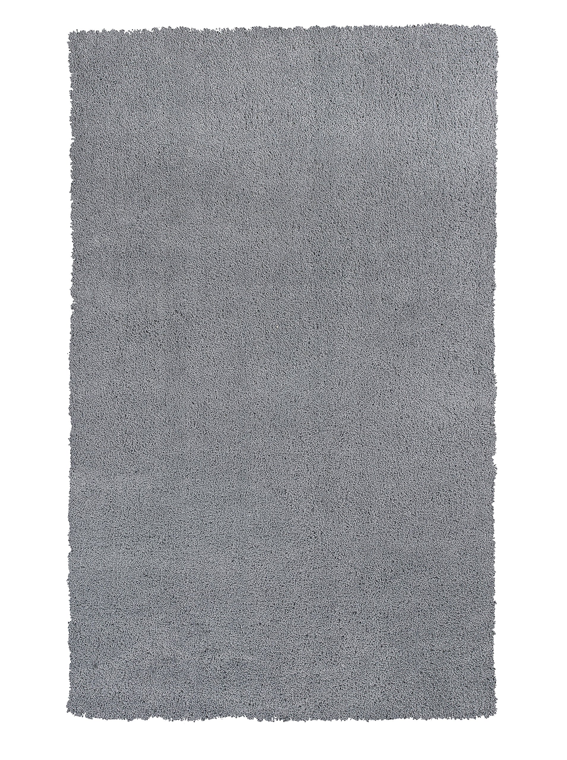 KAS Oriental Rugs Bliss Collection 8' Round Shag Area Rug in Grey - Soft Plush Carpet for Living Room, Bedroom & Nursery Decor