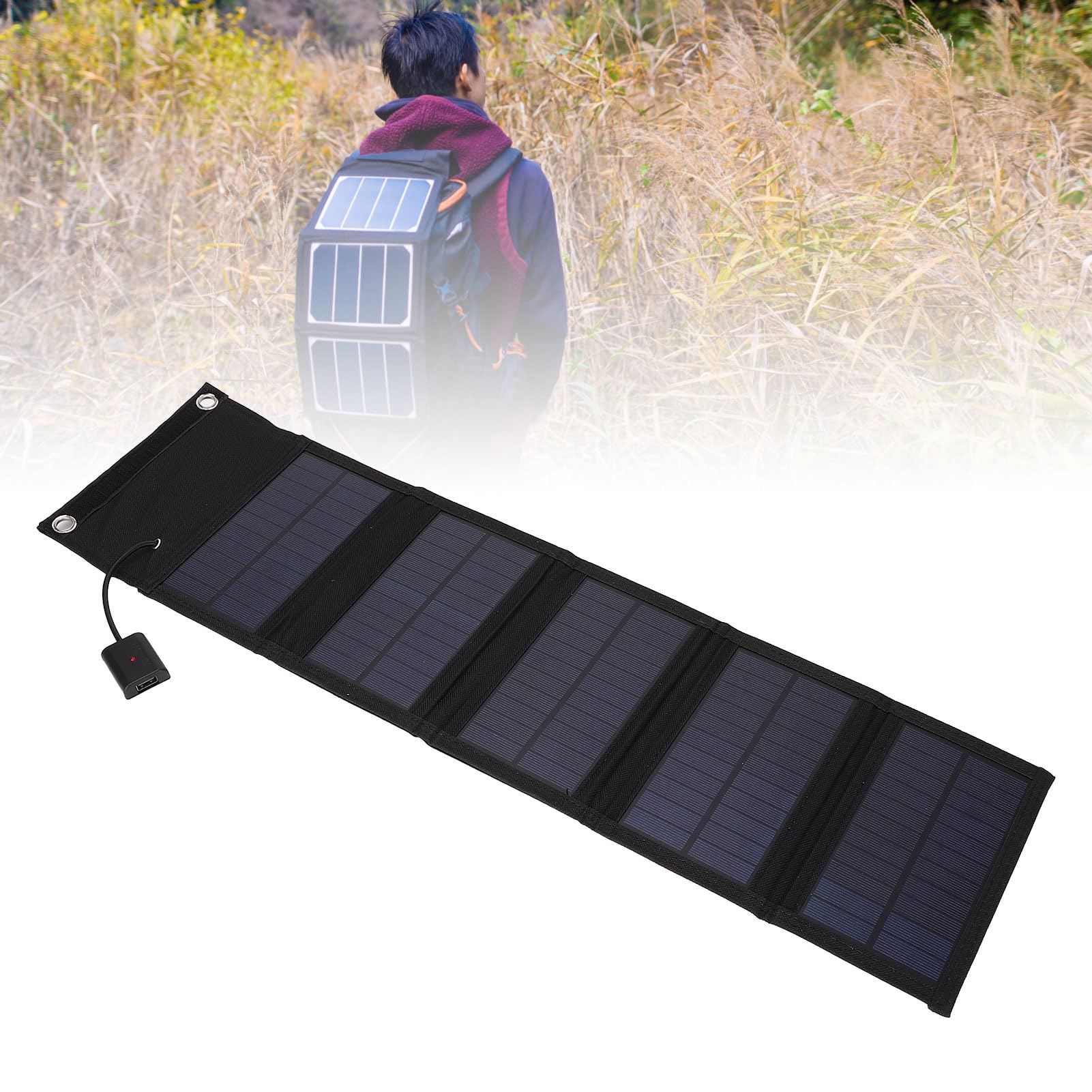 10W 5V Portable Solar Panel Charger - Foldable Waterproof Solar Power Bank for Camping, Hiking & Travel - Emergency Power Supply for Phones, Tablets & Outdoor Gear