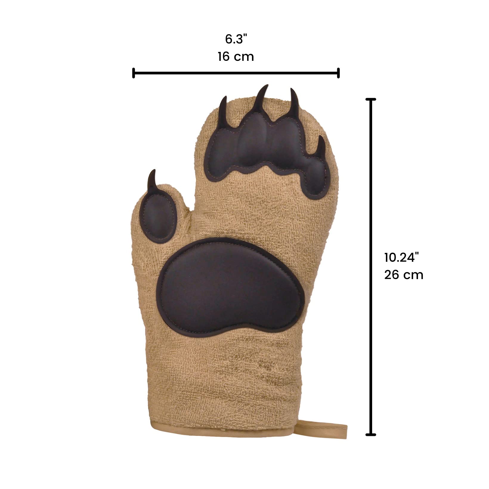 Genuine Fred BEAR HANDS Oven Mitts - Heat Resistant Silicone & Cotton Kitchen Mittens - Funny Animal-Themed Baking Accessories - Perfect Gift for Home Cooks, Bakers & Animal Lovers - Ideal for Baking, Grilling & Cooking Safely