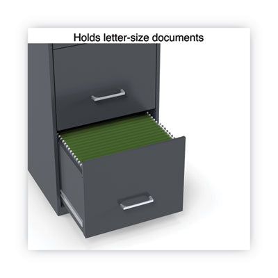 Alera Soho 3-Drawer Vertical File Cabinet - Letter Size, Charcoal Finish, 14
