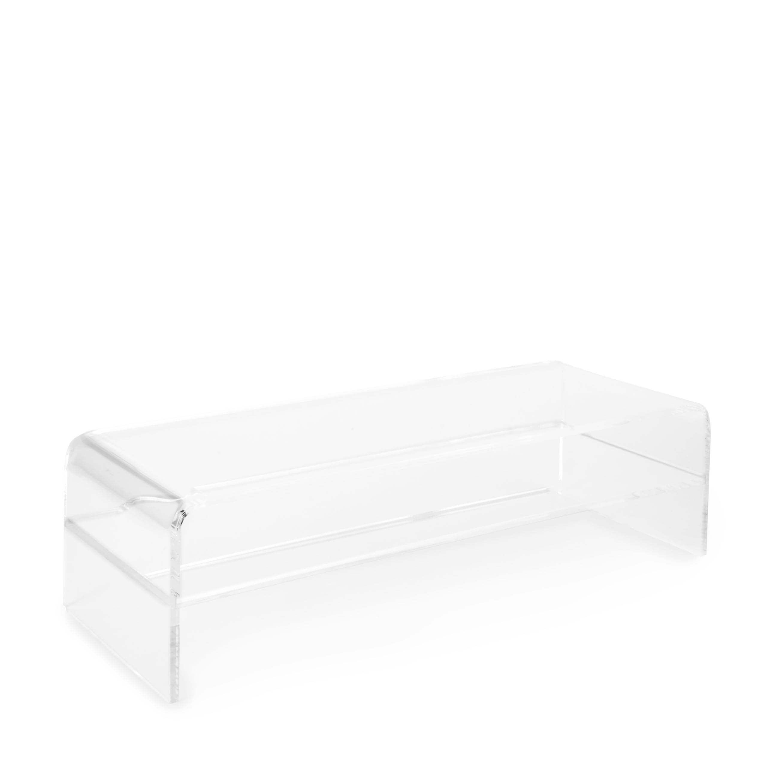 Clear Acrylic Media Riser Stand with Shelf | Universal Laptop, Printer, TV & PC Stand for Home or Office | Extra Storage & Organization Space | Perfect for Work Desks, Gaming Setups & Home Entertainment Systems