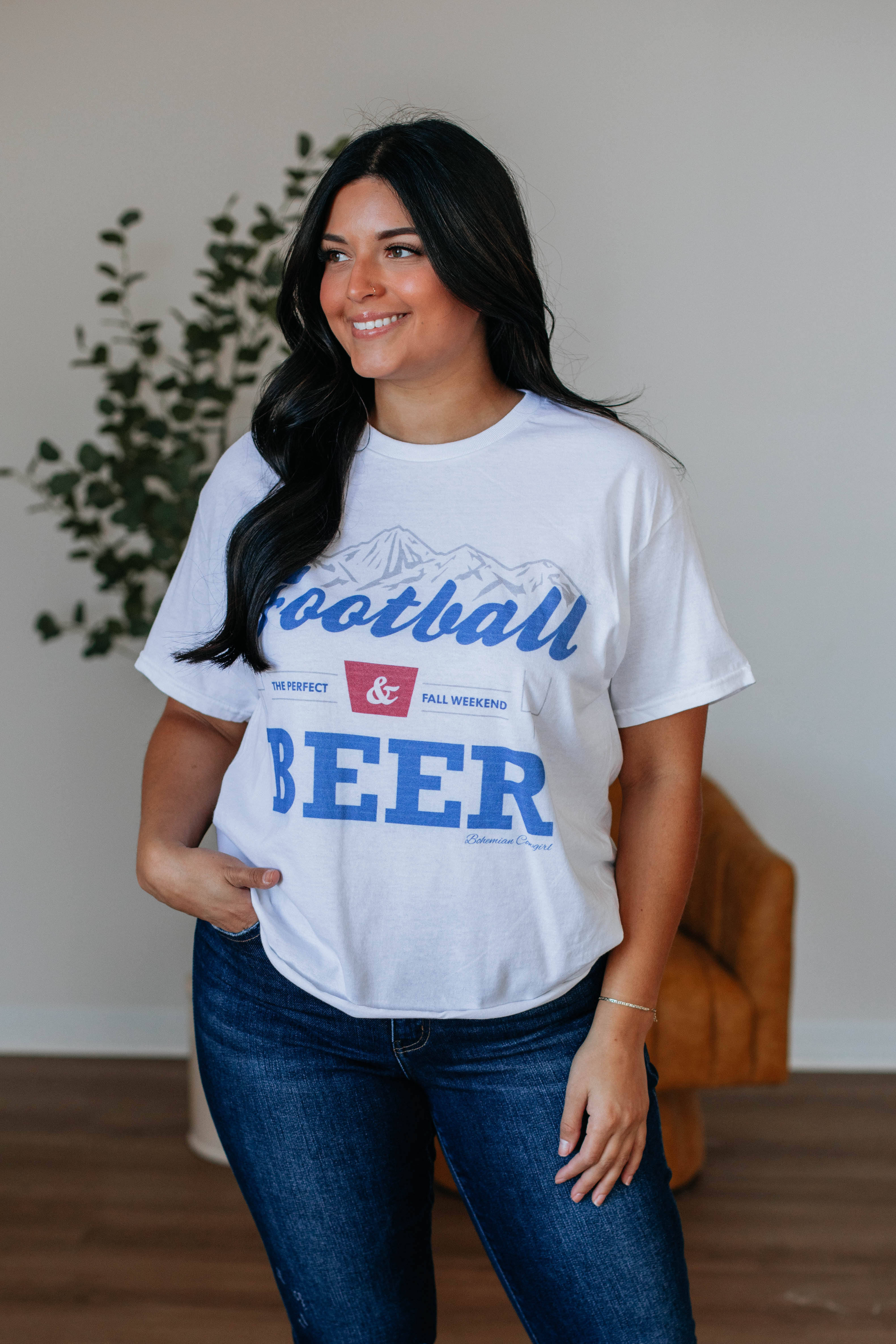 Football & Beer Graphic T-Shirt for Men - Funny Sports Fan Apparel - Perfect for Game Day, Tailgating & Casual Wear
